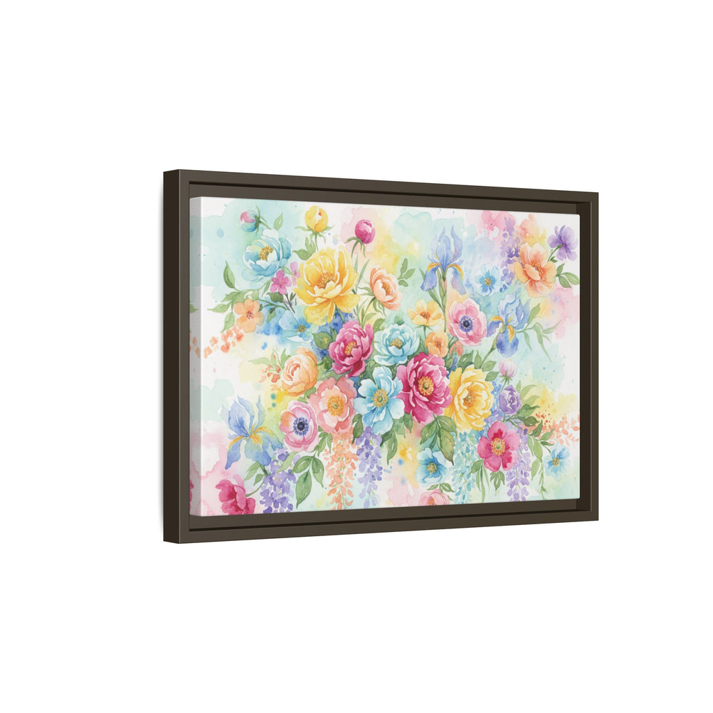 Toile Bouquet Floral Aquarelle, Art Mural Mat Encadré | Art Mural Multicolore