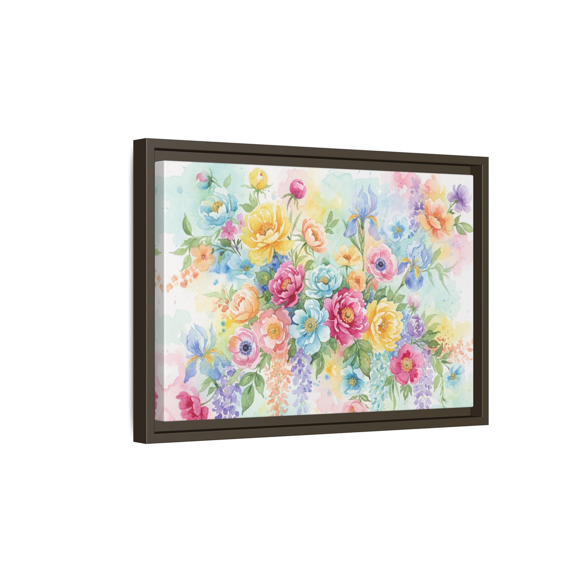 Watercolor Floral Bouquet Canvas, Framed Matte Wall Art | Multi-Color Wall Art