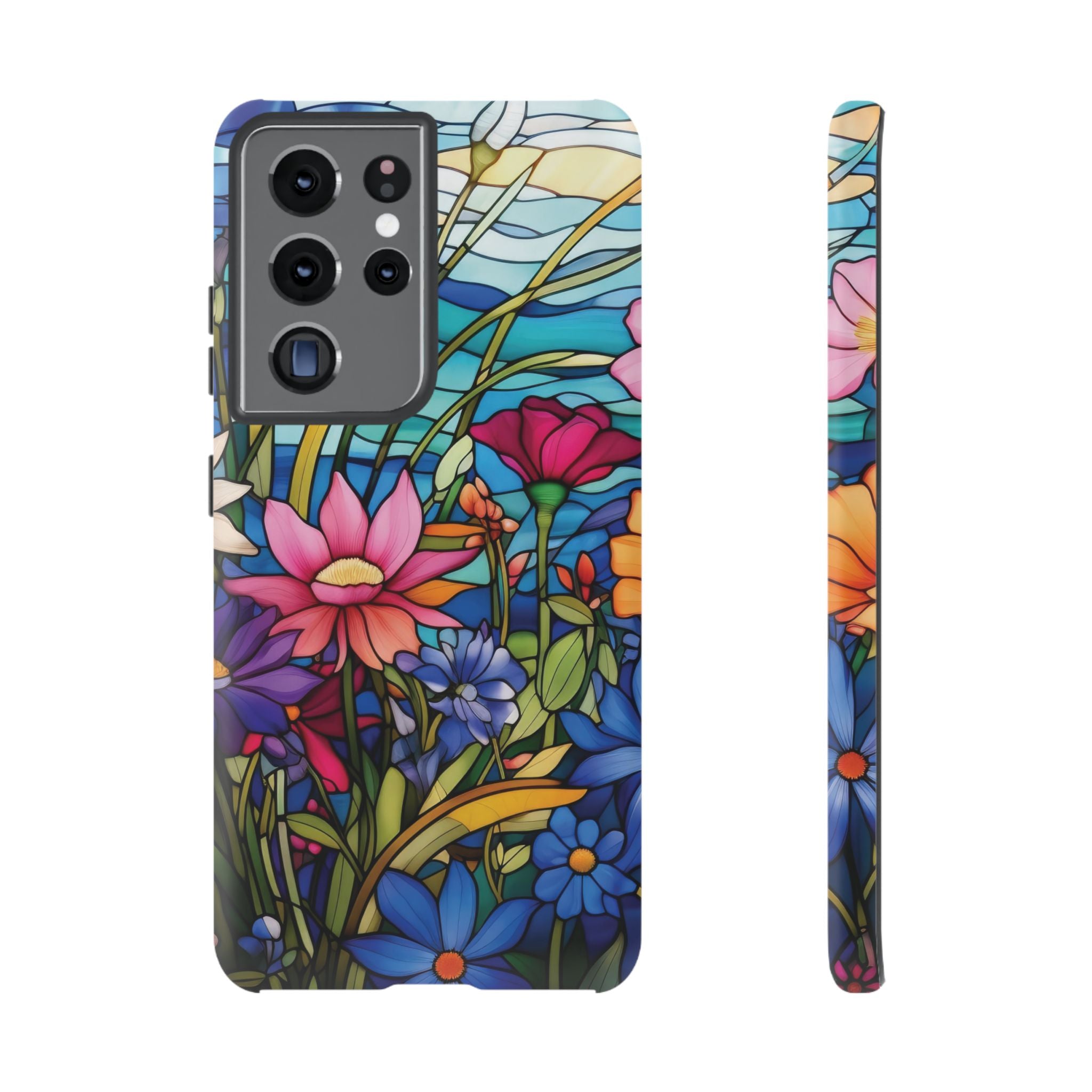 Wildflowers Stain Glass Illusion Phone Case Unique Holiday Protection for Your Device | Stylish & Durable Cover Gift for Her Phone 15, Samsung iPhone Samsung Accessory Gift for Her
