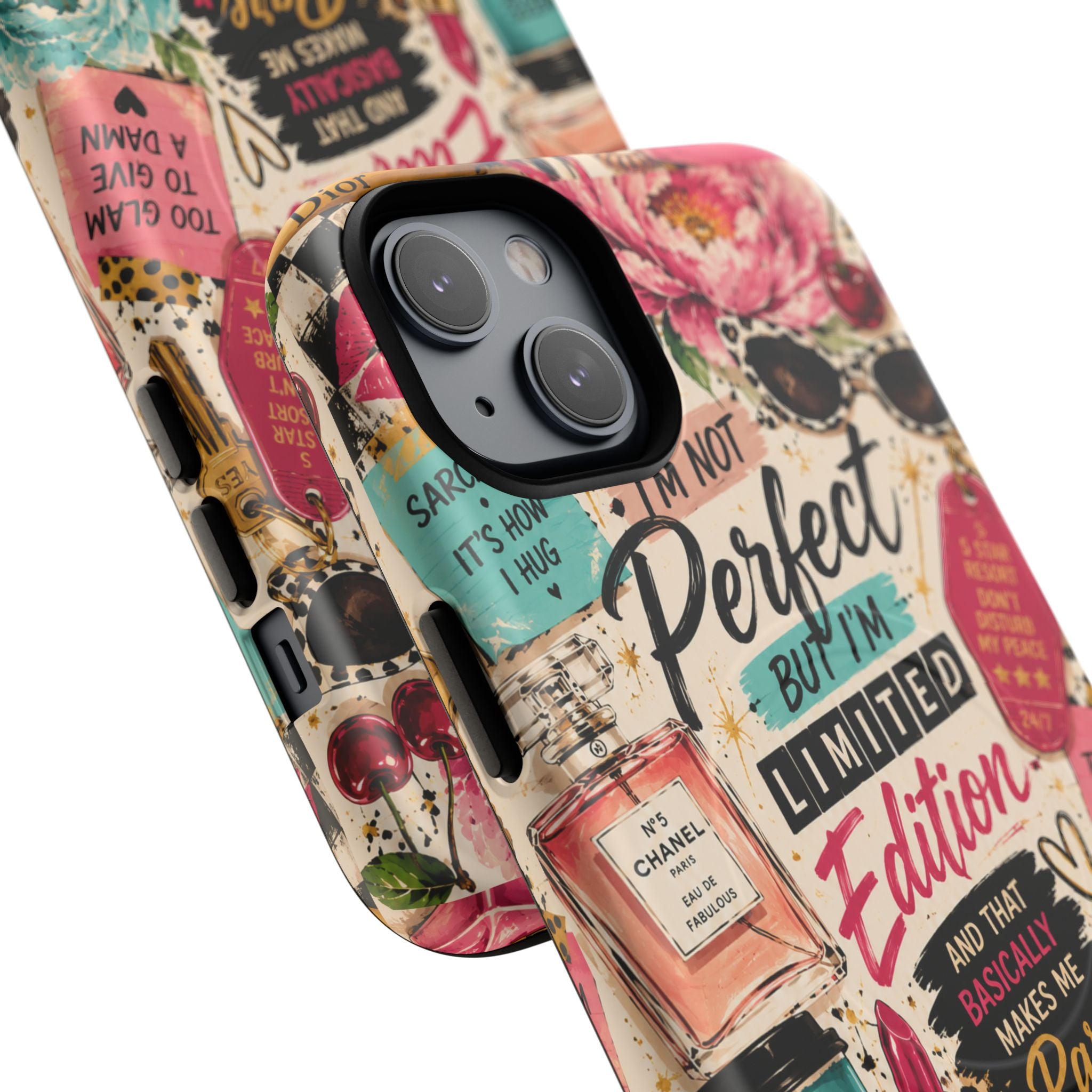 Perfect I'm Limited Edition phone case Tough Magnetic Case has Retro Funny Women's Gift Chic Pink Vintage iPhone & Samsung