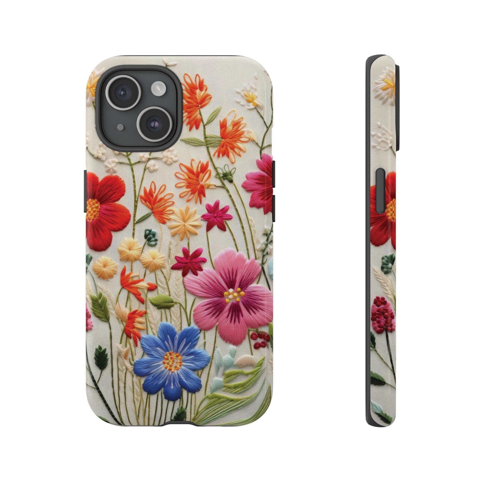 3D Floral Phone Case Elegant Faux Flower Durable for iPhone Samsung Smartphone iPhone 15, 14, 13 Samsung Gift for Mom