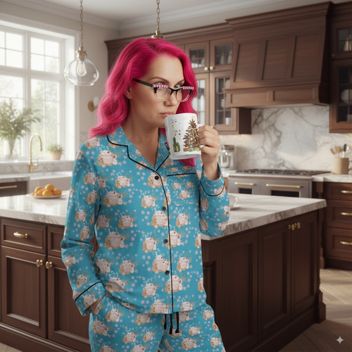 Baby It’s Cold Outside Satin Pajamas – Cozy Luxury Sleepwear & Holiday Loungewear Set Christmas Morning Outfit Perfect Gift