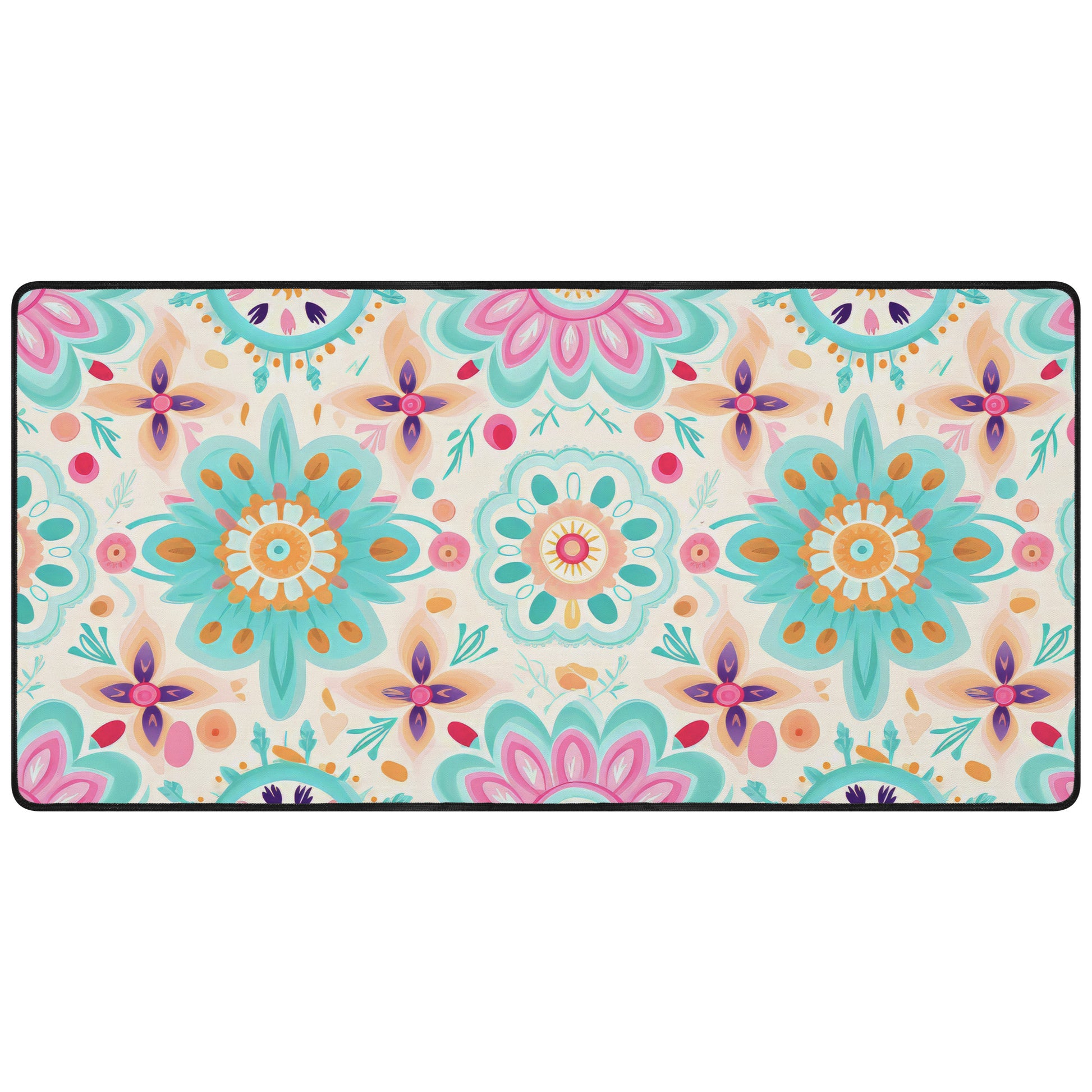 Boho Floral Extra-Large Desk Mat – Stylish & Durable Workspace Protector | Non-Slip, Premium Quality | Perfect for Home Office, Gaming, & Desk Organization