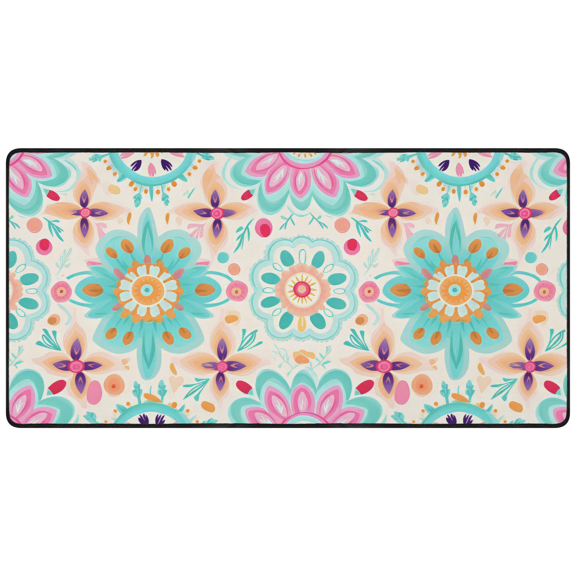 Boho Floral Extra-Large Desk Mat – Stylish & Durable Workspace Protector | Non-Slip, Premium Quality | Perfect for Home Office, Gaming, & Desk Organization