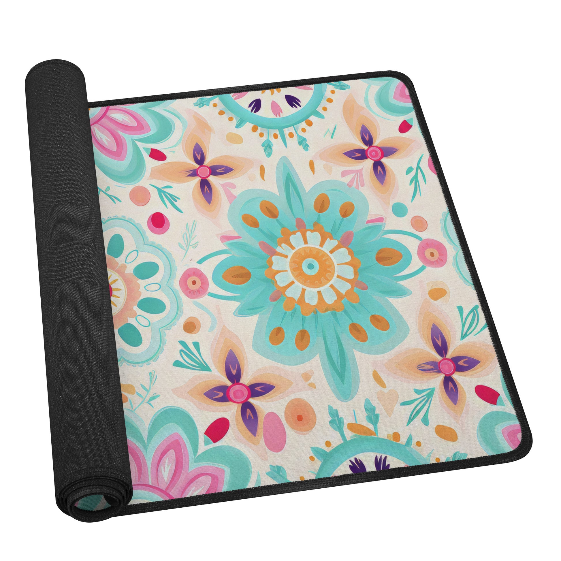 Boho Floral Extra-Large Desk Mat – Stylish & Durable Workspace Protector | Non-Slip, Premium Quality | Perfect for Home Office, Gaming, & Desk Organization