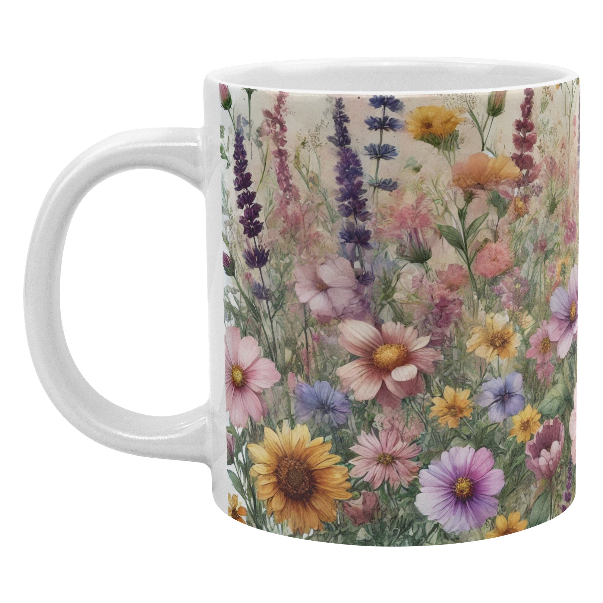 Bright Wildflowers 20oz Mug  Ideal for Coffee, Hot Chocolate, or Tea Beautiful Floral Mug for Cozy Mornings and Relaxing Sips - MRSBYVALLE