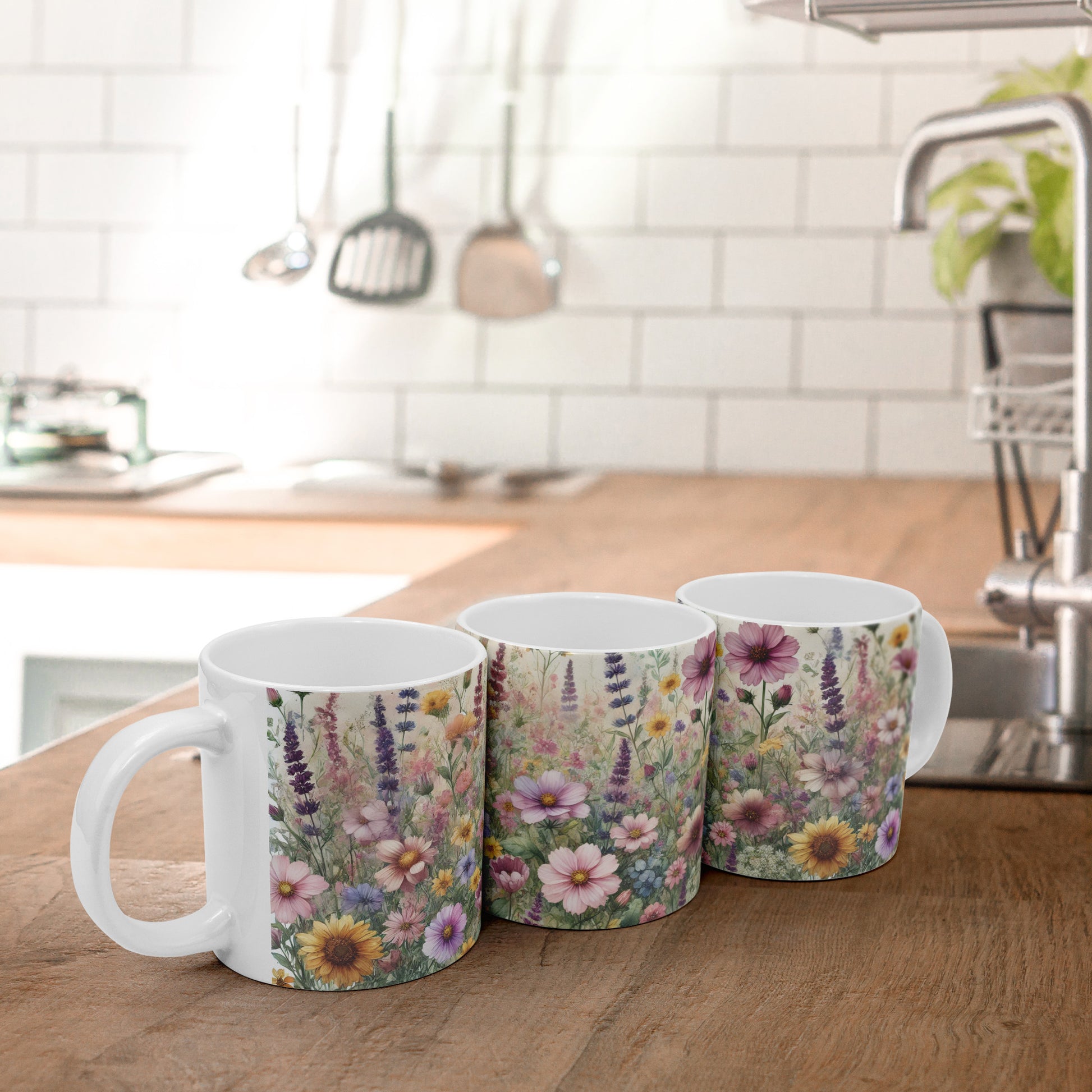 Bright Wildflowers 20oz Mug  Ideal for Coffee, Hot Chocolate, or Tea Beautiful Floral Mug for Cozy Mornings and Relaxing Sips - MRSBYVALLE
