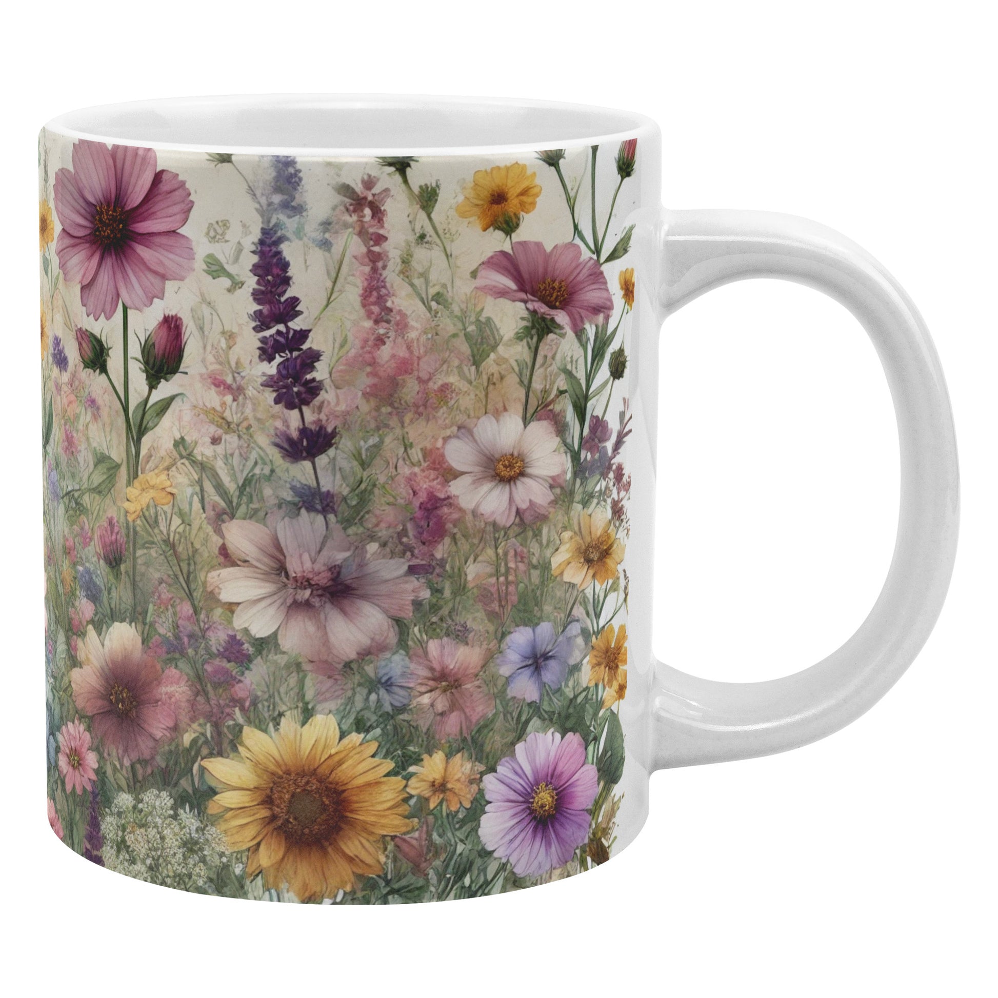Bright Wildflowers 20oz Mug  Ideal for Coffee, Hot Chocolate, or Tea Beautiful Floral Mug for Cozy Mornings and Relaxing Sips - MRSBYVALLE