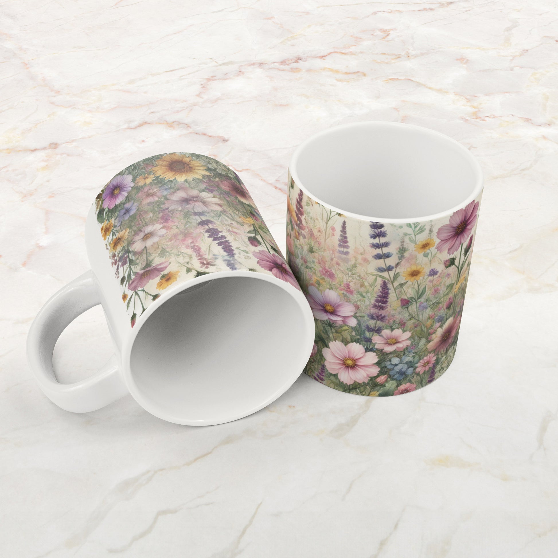 Bright Wildflowers 20oz Mug  Ideal for Coffee, Hot Chocolate, or Tea Beautiful Floral Mug for Cozy Mornings and Relaxing Sips - MRSBYVALLE