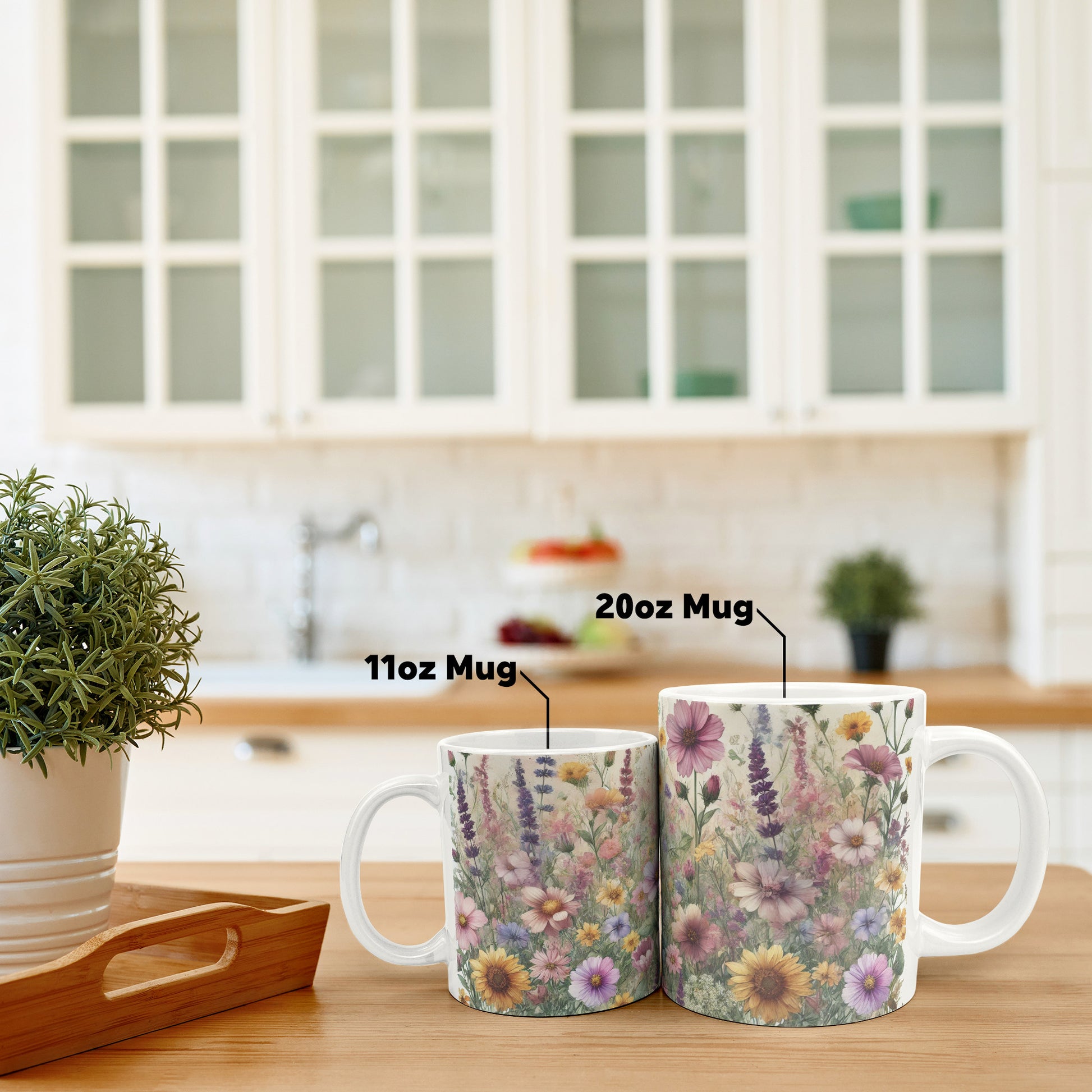 Bright Wildflowers 20oz Mug  Ideal for Coffee, Hot Chocolate, or Tea Beautiful Floral Mug for Cozy Mornings and Relaxing Sips - MRSBYVALLE