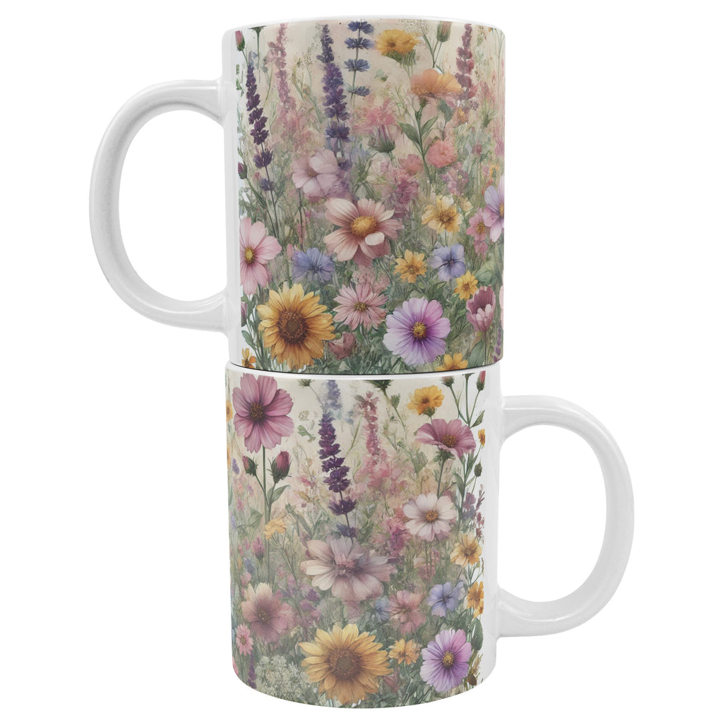 Bright Wildflowers 20oz Mug  Ideal for Coffee, Hot Chocolate, or Tea Beautiful Floral Mug for Cozy Mornings and Relaxing Sips - MRSBYVALLE