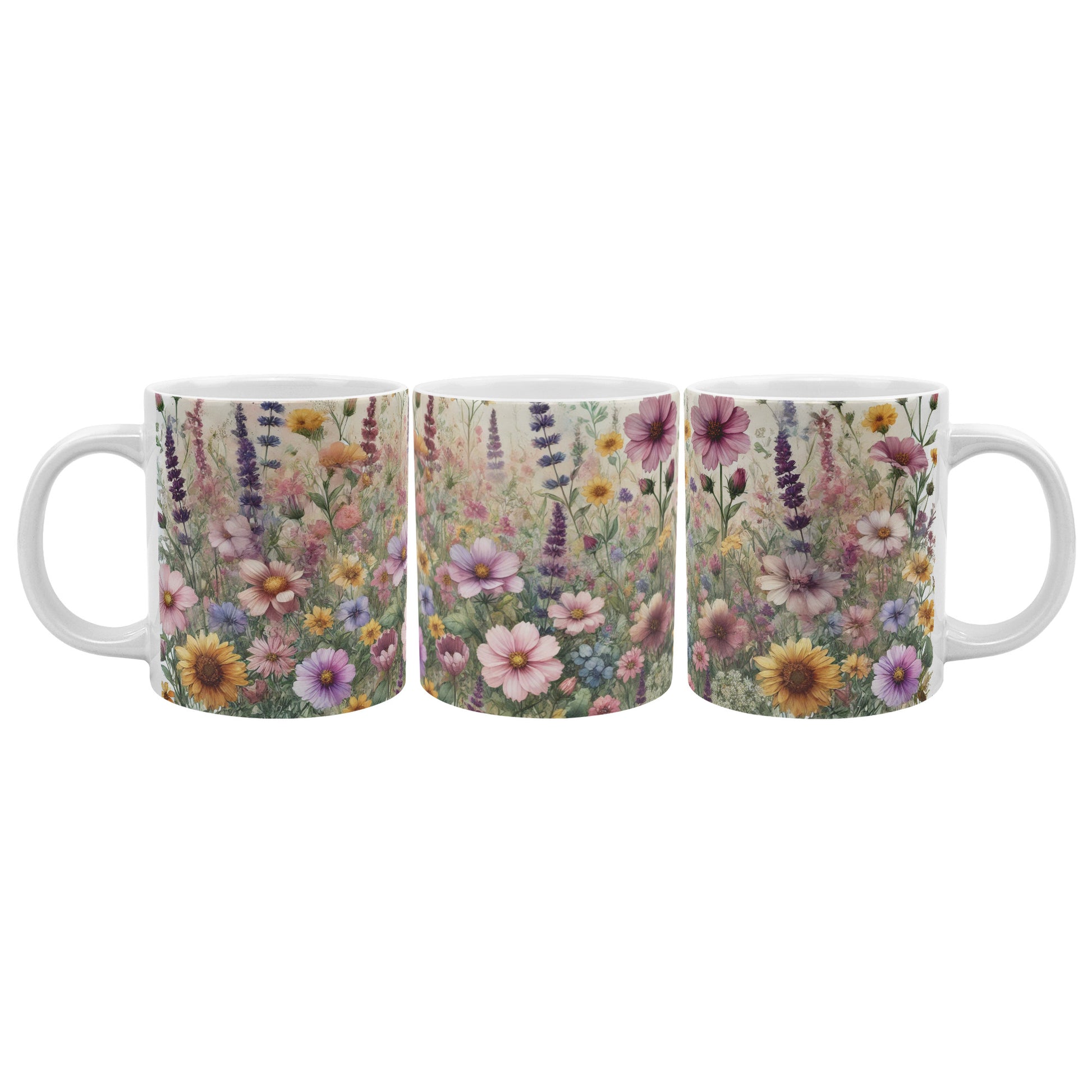 Bright Wildflowers 20oz Mug  Ideal for Coffee, Hot Chocolate, or Tea Beautiful Floral Mug for Cozy Mornings and Relaxing Sips - MRSBYVALLE