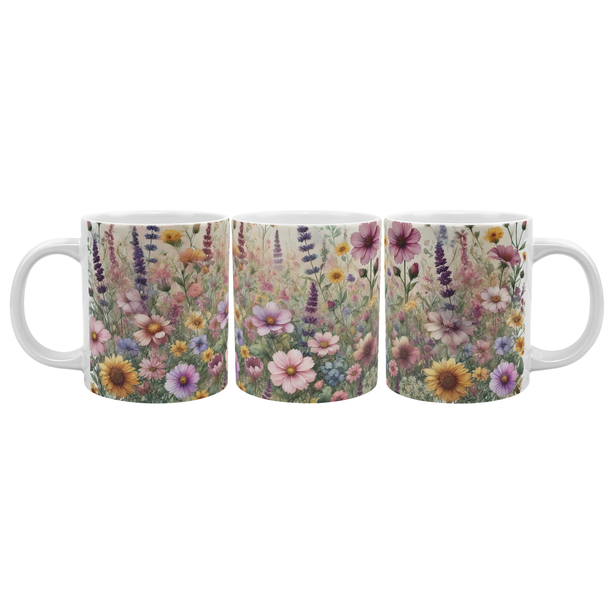 Bright Wildflowers 20oz Mug  Ideal for Coffee, Hot Chocolate, or Tea Beautiful Floral Mug for Cozy Mornings and Relaxing Sips - MRSBYVALLE