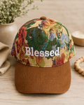 Blessed Floral Jacquard Cap with Corduroy Brim