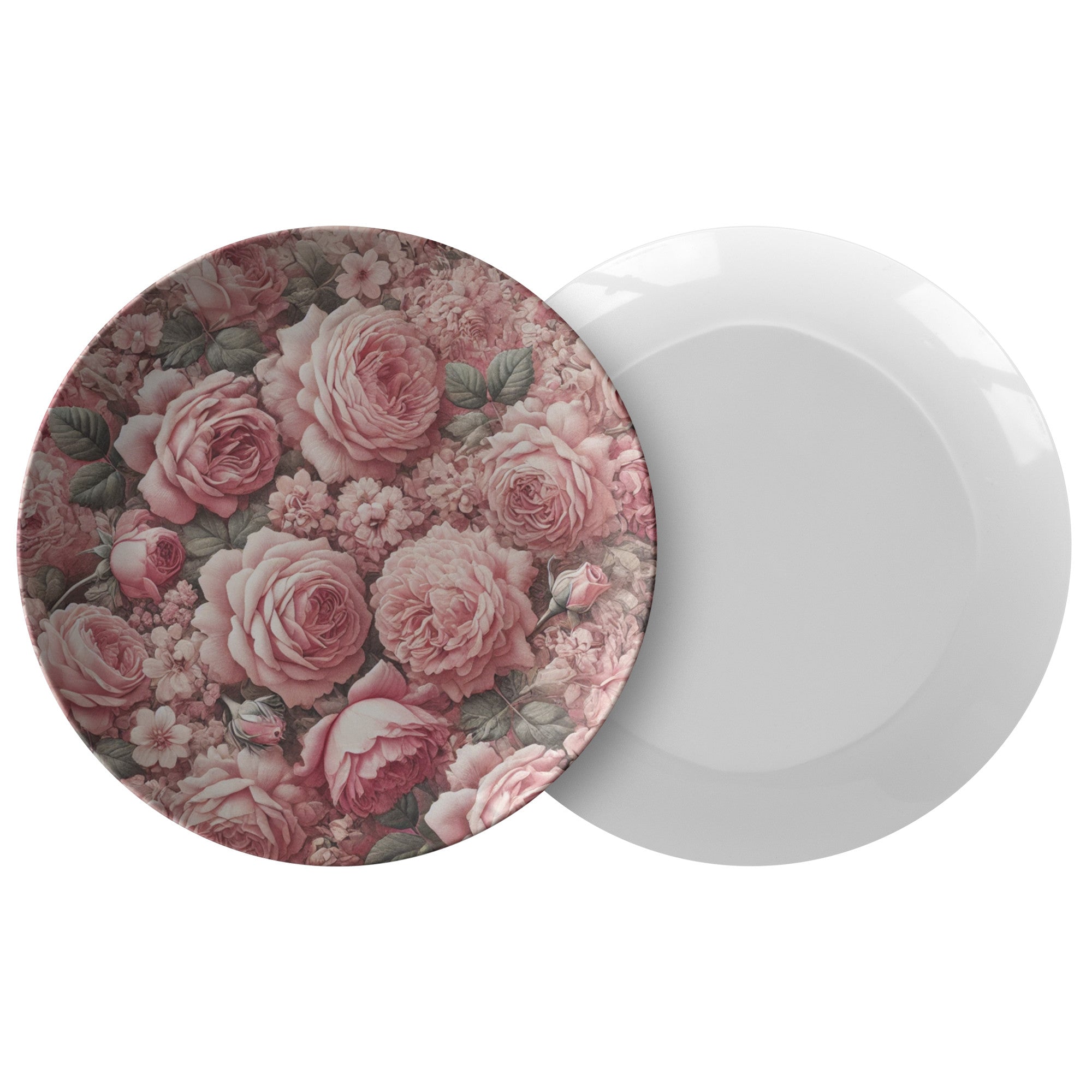 Charming Boho Coquette Plate 10-Inch Pink Roses for Stylish Dining, Crafted from High-Quality Materials for Durability and Elegance in Every Meal. - MRSBYVALLE