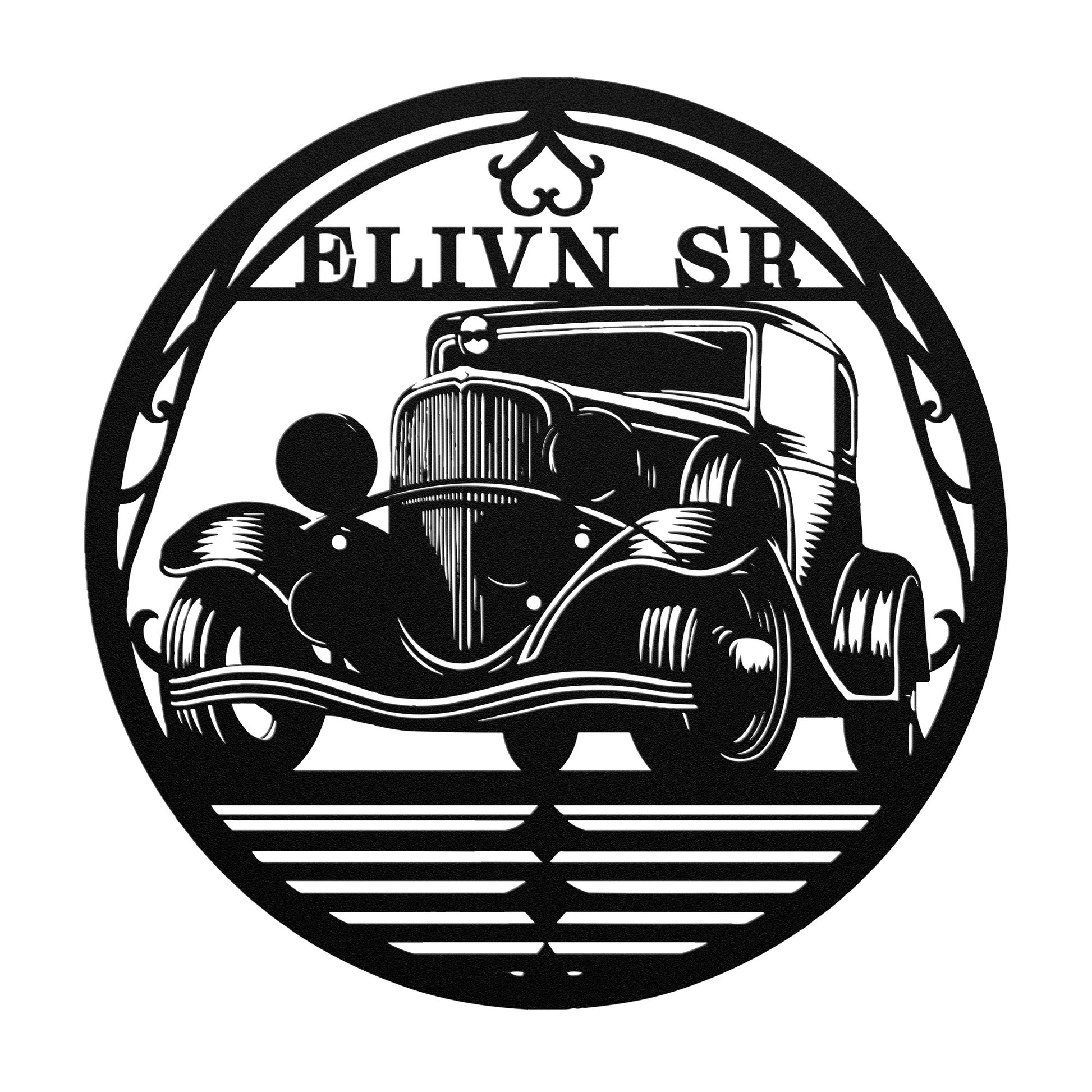 Classic Car Custom Metal Art - 18 Gauge Steel, Personalized Name, Ideal Gift for Dad & Car Enthusiasts - MRSBYVALLE
