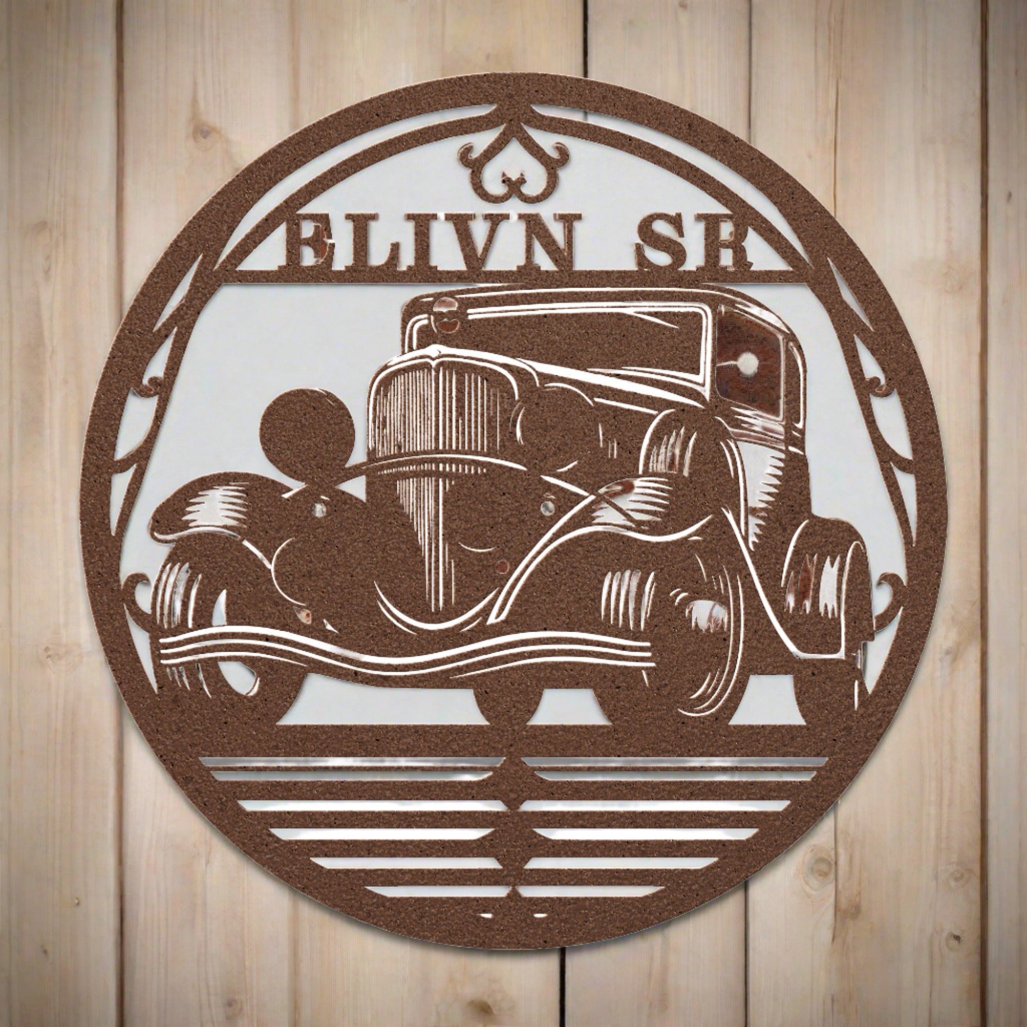 Classic Car Custom Metal Art - 18 Gauge Steel, Personalized Name, Ideal Gift for Dad & Car Enthusiasts - MRSBYVALLE