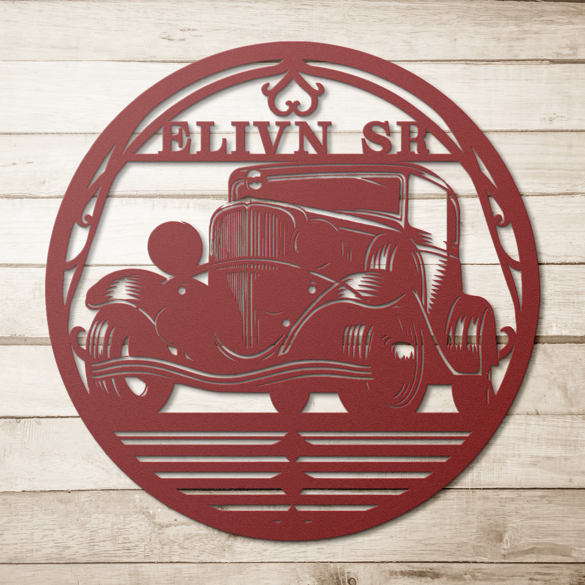 Classic Car Custom Metal Art - 18 Gauge Steel, Personalized Name, Ideal Gift for Dad & Car Enthusiasts - MRSBYVALLE