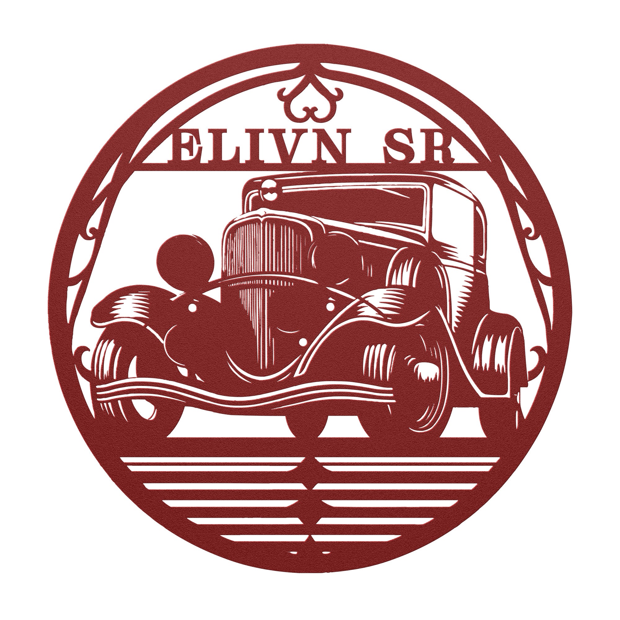 Classic Car Custom Metal Art - 18 Gauge Steel, Personalized Name, Ideal Gift for Dad & Car Enthusiasts - MRSBYVALLE