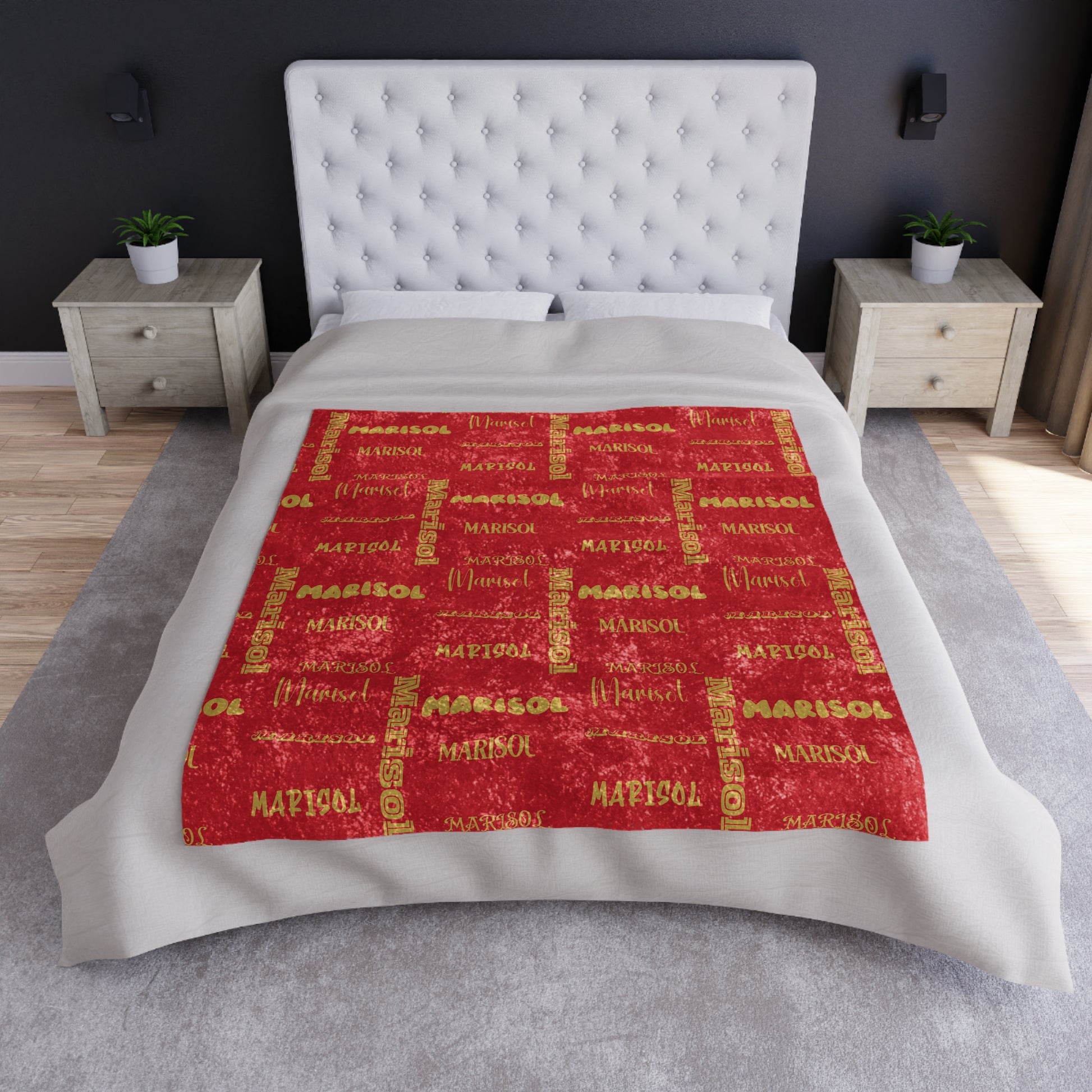 Luxury Custom Name Crushed Velvet Blanket Personalized Soft Throw, Elegant Cozy, Perfect Gift for Any Occasion Unique Touch to Your Home Decor with Customized Comfort - MRSBYVALLE