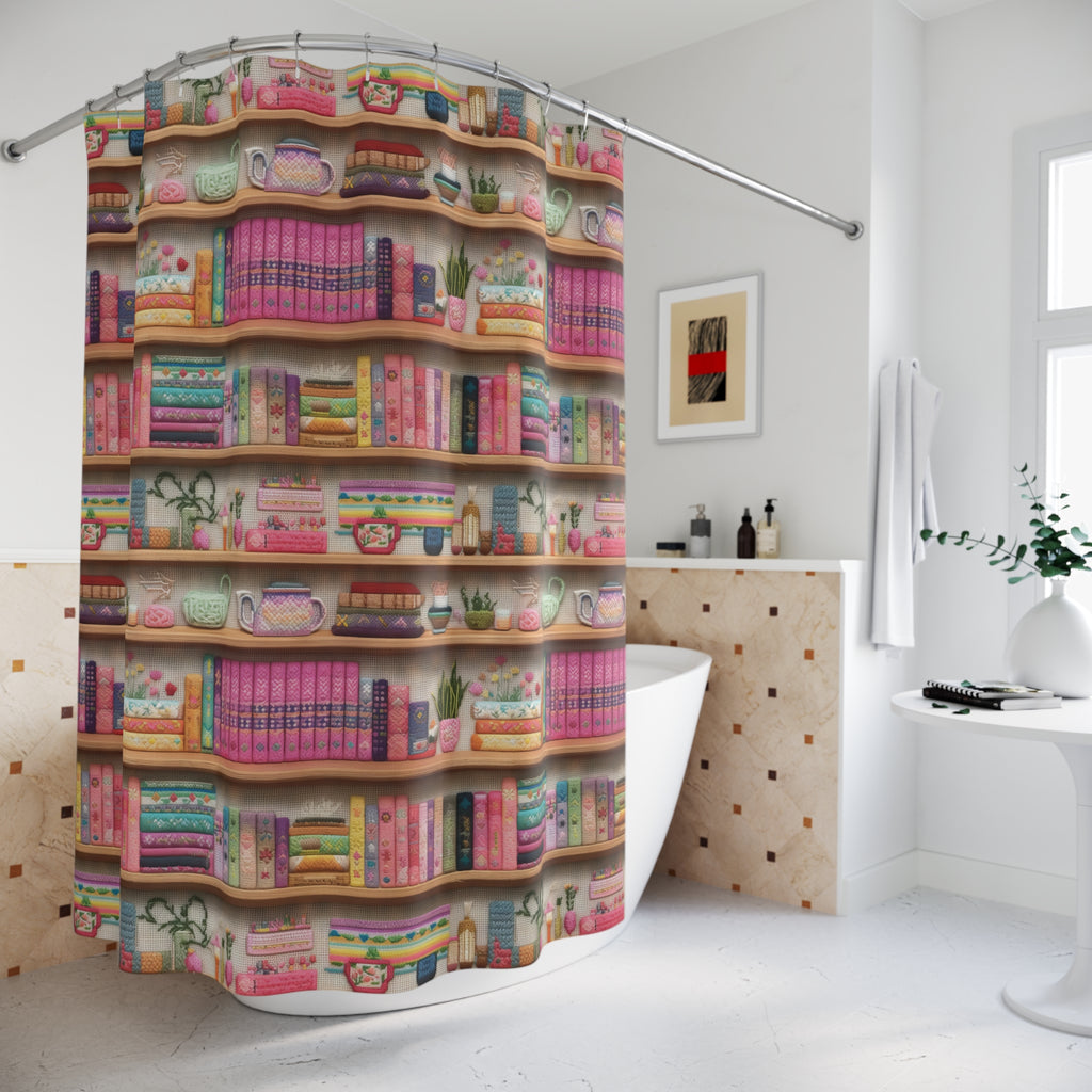 Whimsical 3D Embroidery Illusion Books on Pastel Shelves  Perfect for Book Enthusiasts', Readers, Teachers Home Decor Bridal Shower Gift Newlywed - MRSBYVALLE