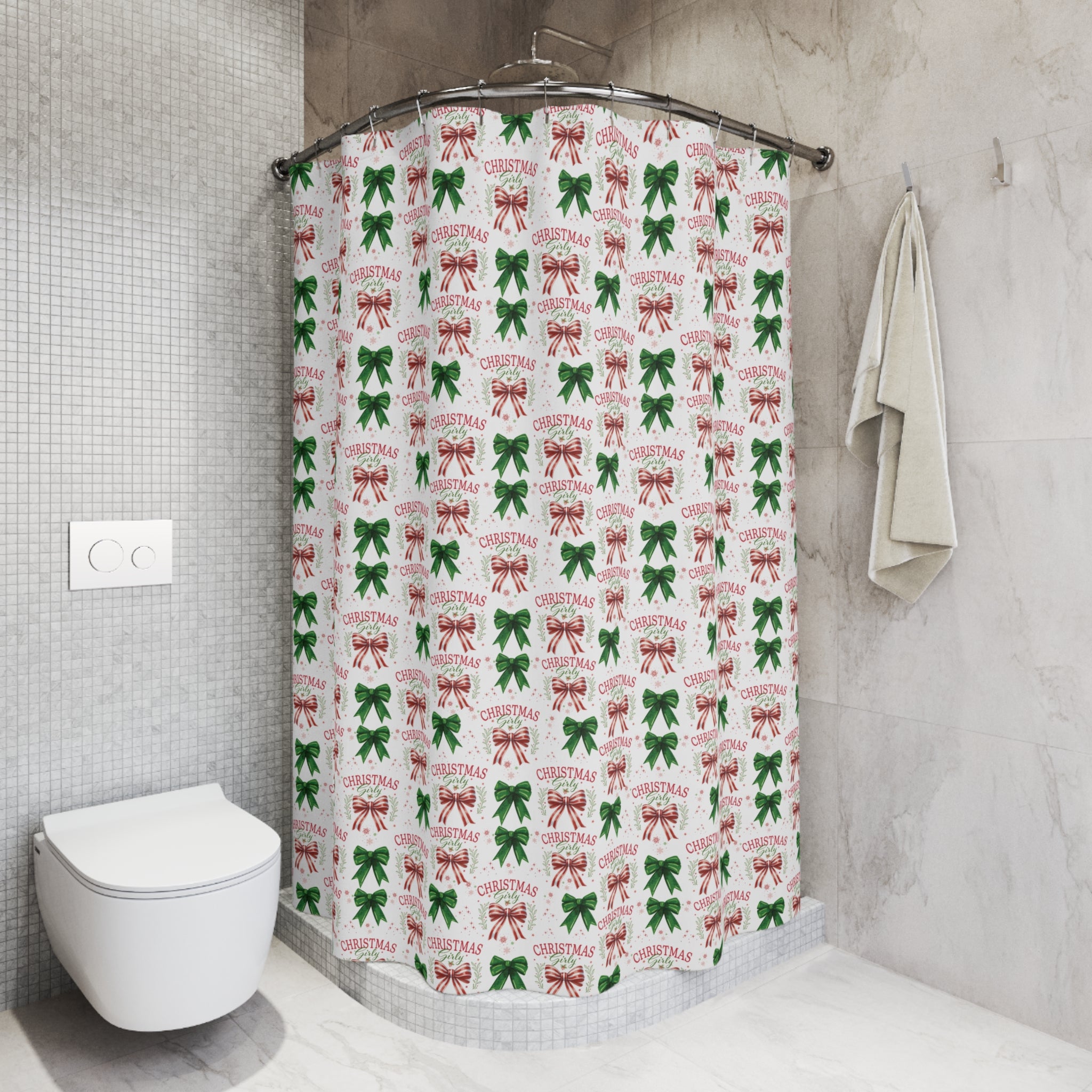 New House Boho Girly Christmas Shower Curtain Stylish Bathroom Decor, Perfect for a Fresh, Elegant Look and Durable for a Fresh, Stylish Wedding Gift for Mom Bridal Shower Gift Newlywed - MRSBYVALLE