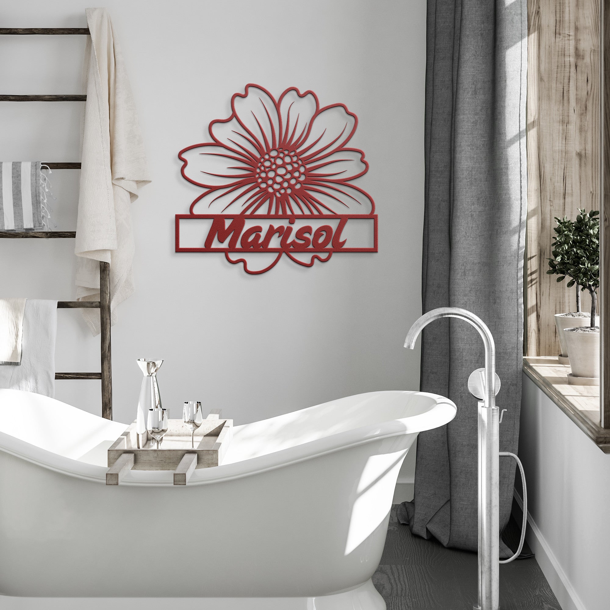 Custom Metal Sunflower Sign - Personalized Name Home Decor Rustic Wall Decor for Home, Garden, Anniversary, or Wedding Gift