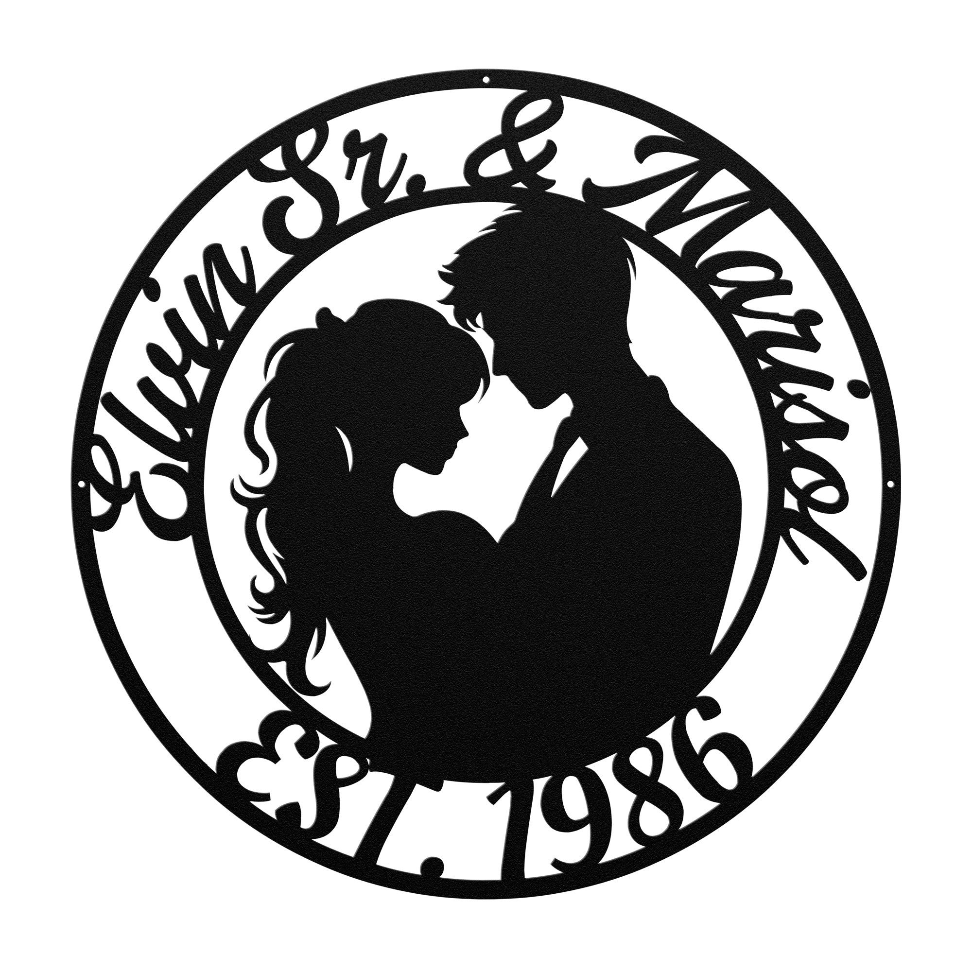 Custom Name Metal Sign - Personalized Anniversary, Wedding, or Valentine's Day Gift - Romantic Wall Decor for Couples, Unique Love Keepsake