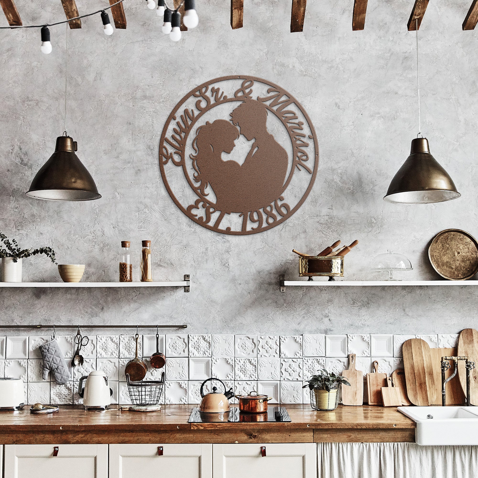 Custom Name Metal Sign - Personalized Anniversary, Wedding, or Valentine's Day Gift - Romantic Wall Decor for Couples, Unique Love Keepsake