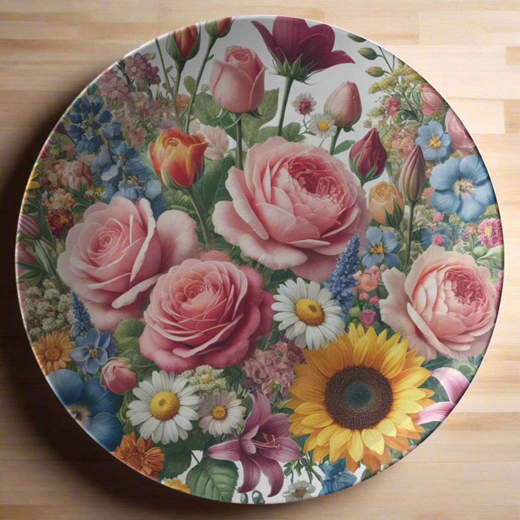 Elegant Watercolor Floral 10-Inch Plate Perfect for Weddings, Bridal Showers, Home Décor, and Special Occasions Durable, Stylish, and Unique Gift Idea - MRSBYVALLE