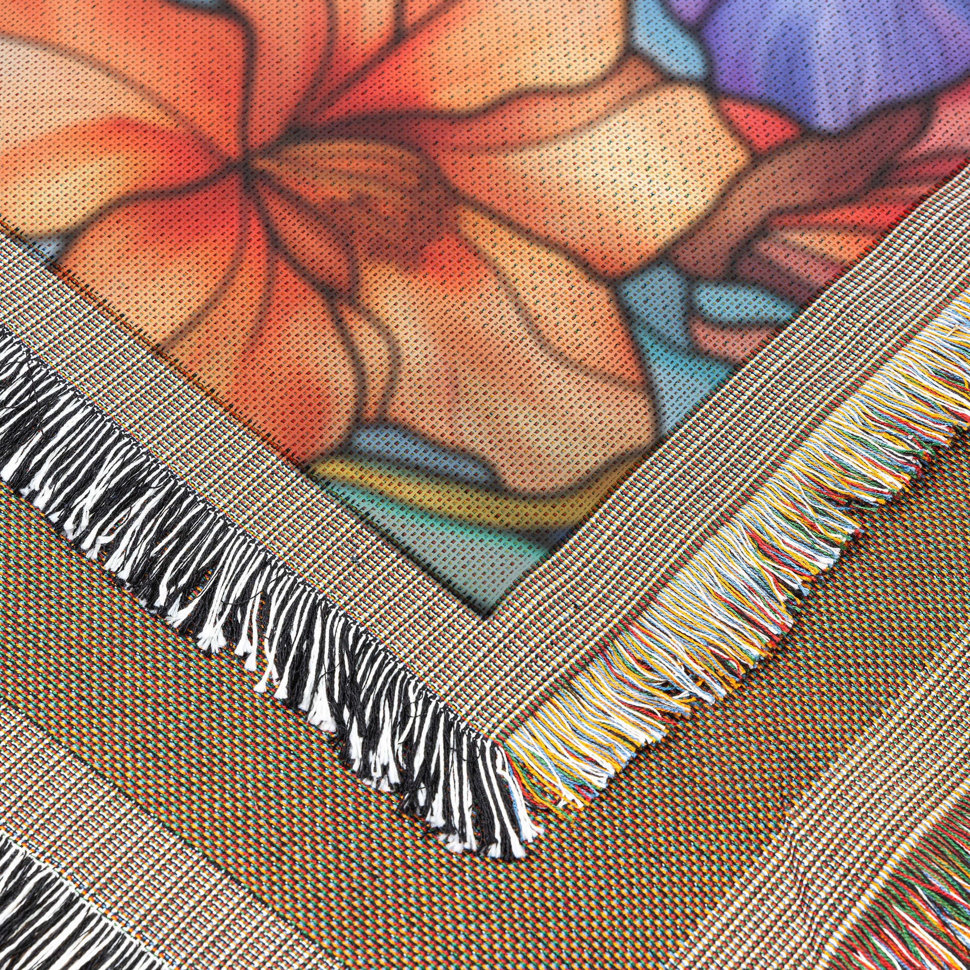 Enchanting Flowers Stained Glass Illusion Woven Throw Blanket - Cozy, Artistic Home Decor | Premium Quality, Vibrant Colors, Perfect for Living Room or Bedroom - MRSBYVALLE