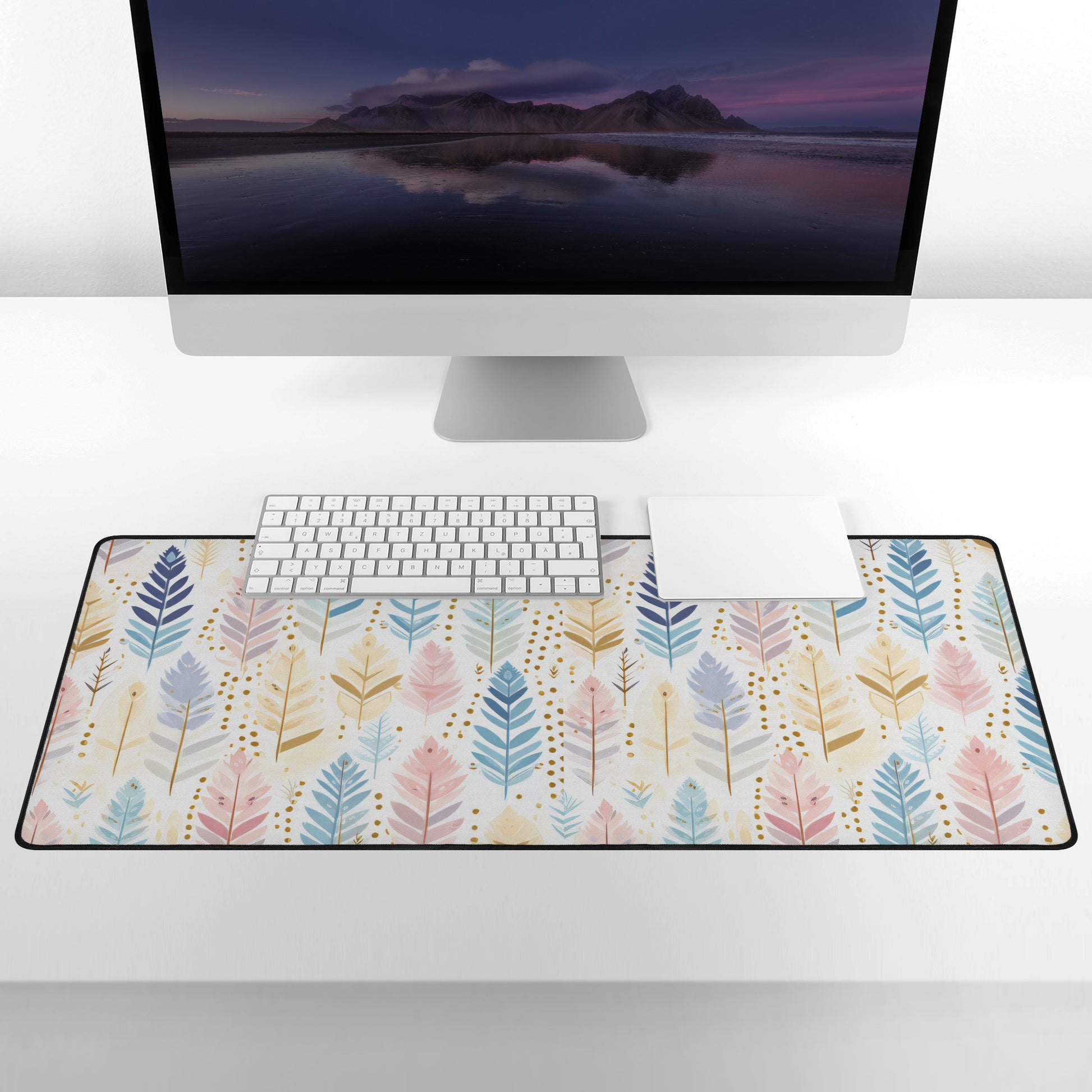 Extra-Large Boho Desk Mat – Vibrant Non-Slip Workspace Protector for Home Office, Gaming & Crafting | Durable Neoprene with Stylish Floral Design