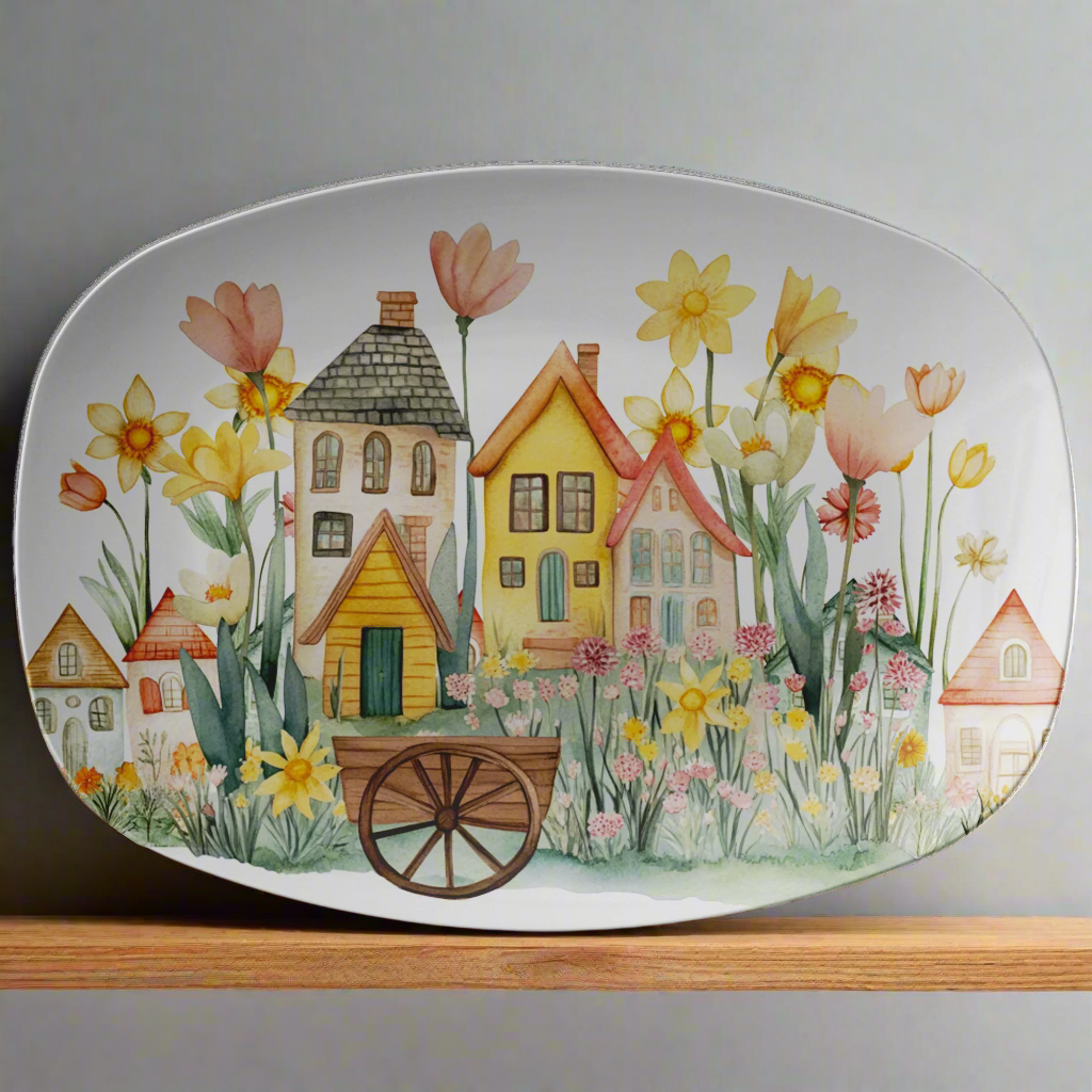 Farmhouse Charm 10x14 Platter – Rustic Serving Dish, Oven-to-Table Ready, Microwave & Dishwasher Safe, BPA-Free, Made in the USA for Stylish Serving.