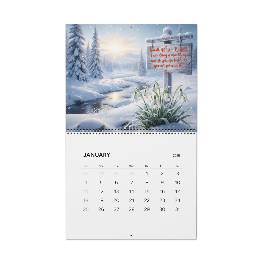 2026 Christian Scripture Wall Calendar 2026 | 12-Month Scenic Landscape Art & Powerful Bible Verses