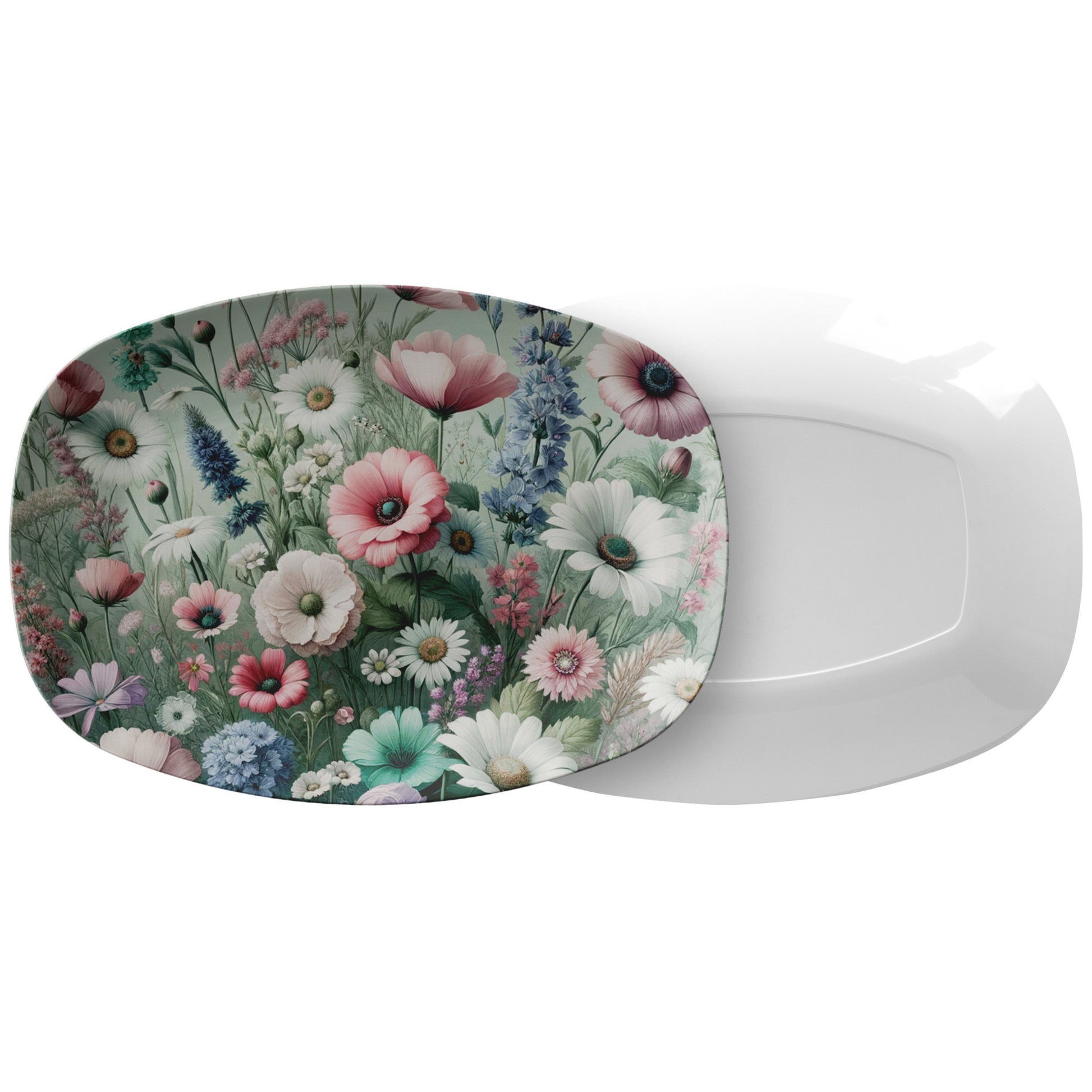 Garden Splendor Elegant 10x14" Floral Platter for Graceful Entertaining Durable & Stylish Serving Piece for Every Occasion - MRSBYVALLE