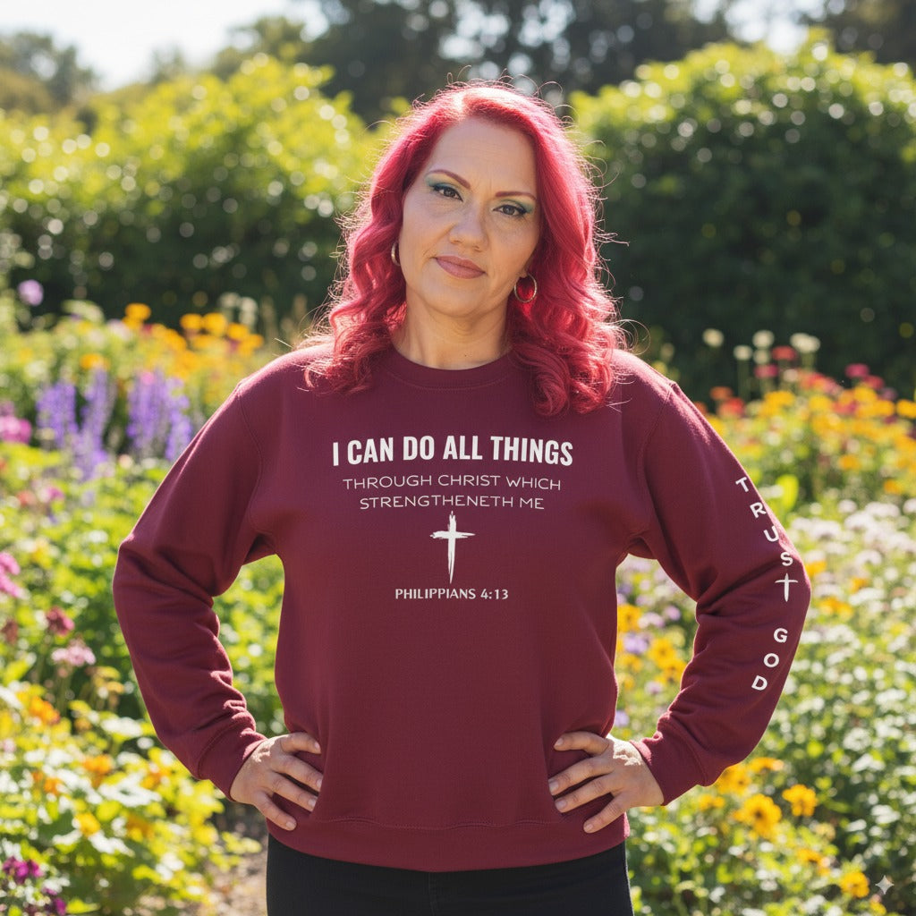 Inspirational Quote Sweatshirt, Unisex Crewneck, Faith Apparel, Perfect Gift for Christians, Cozy Everyday Wear, Bible Verse Design