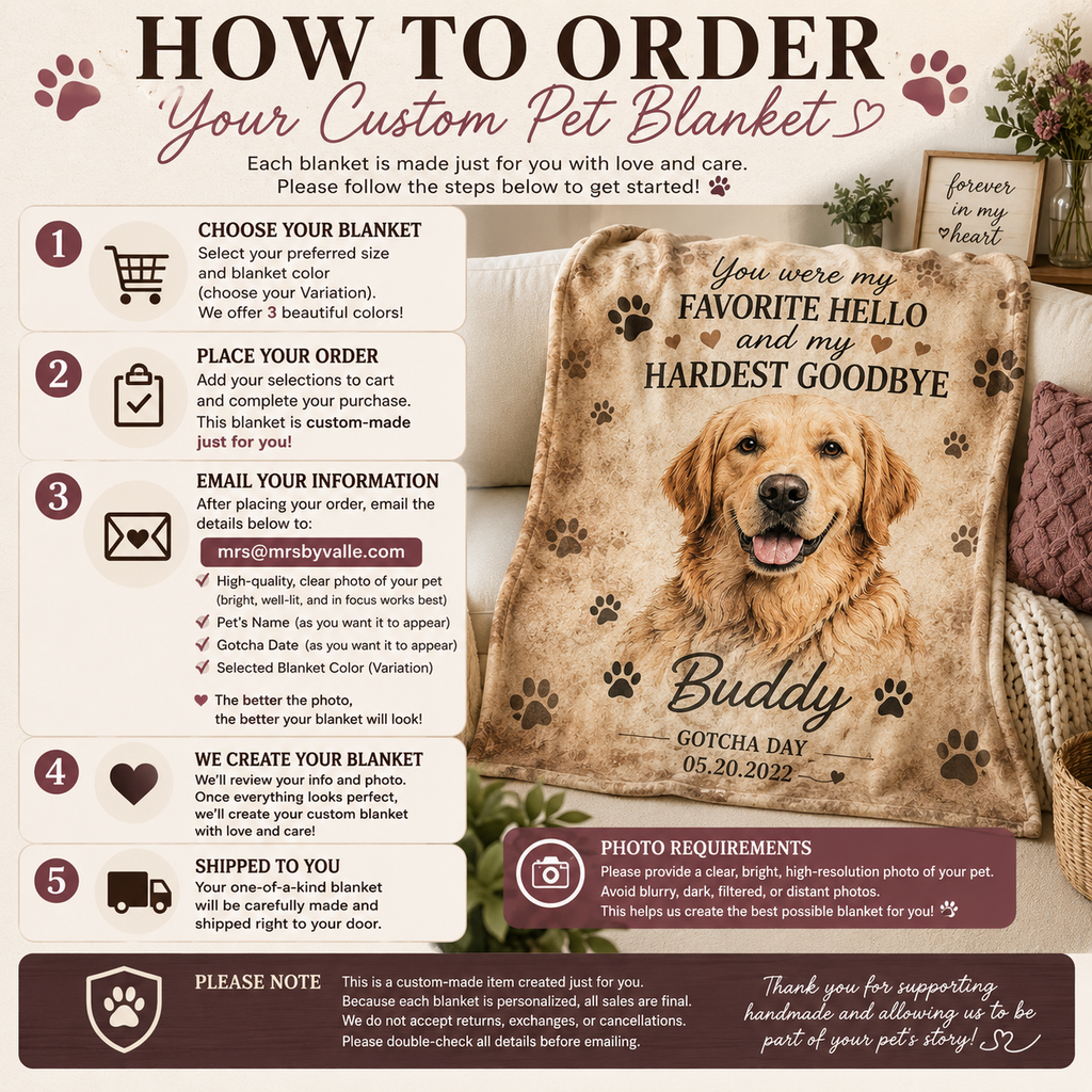 The Day We Became Family Pet Portrait Blanket | Custom Name & Date Velveteen