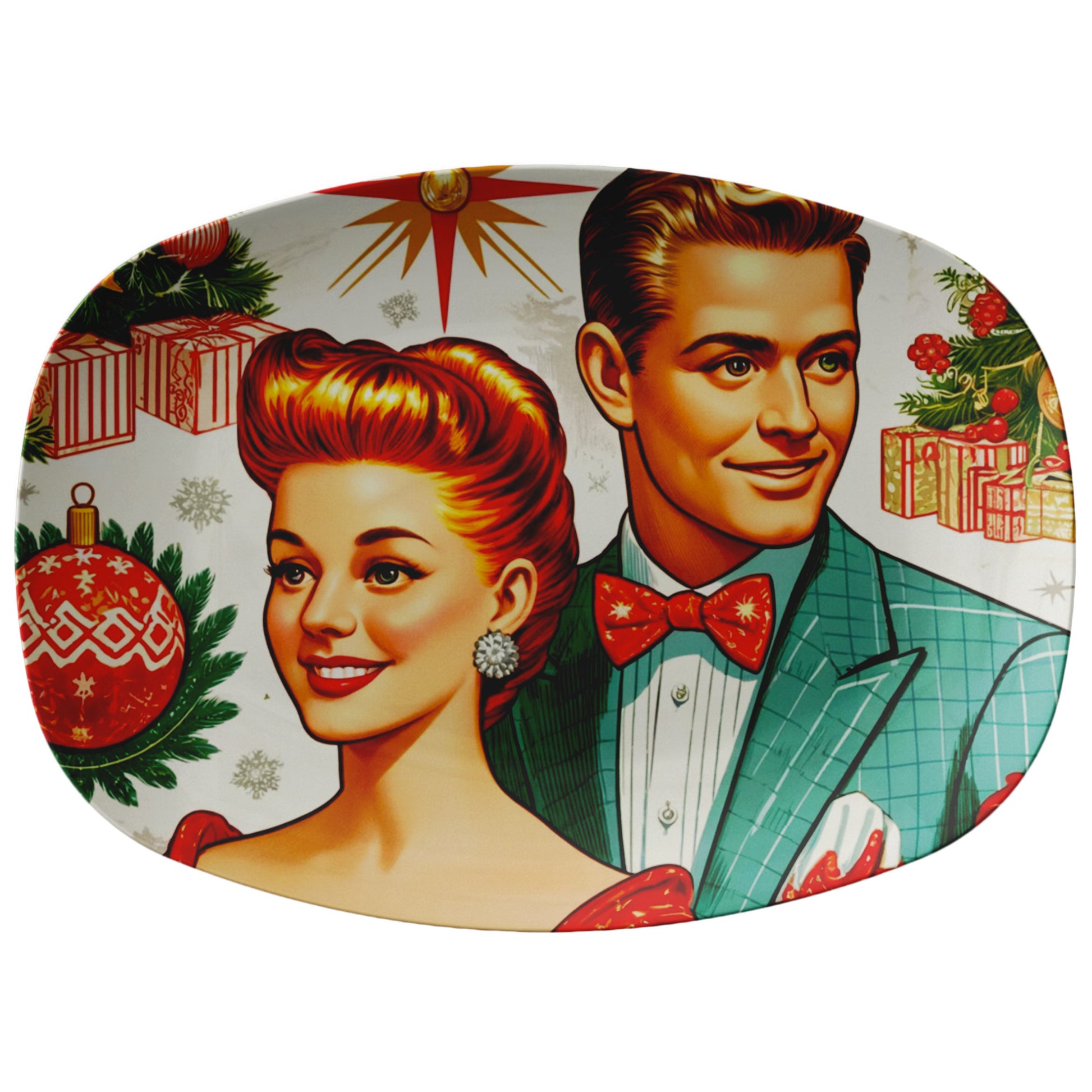Mid-Century 10x14 Serving Platter: Vibrant Franciscan Starburst  Kitsch - Perfect for Retro Inspired Dining & Entertaining - MRSBYVALLE