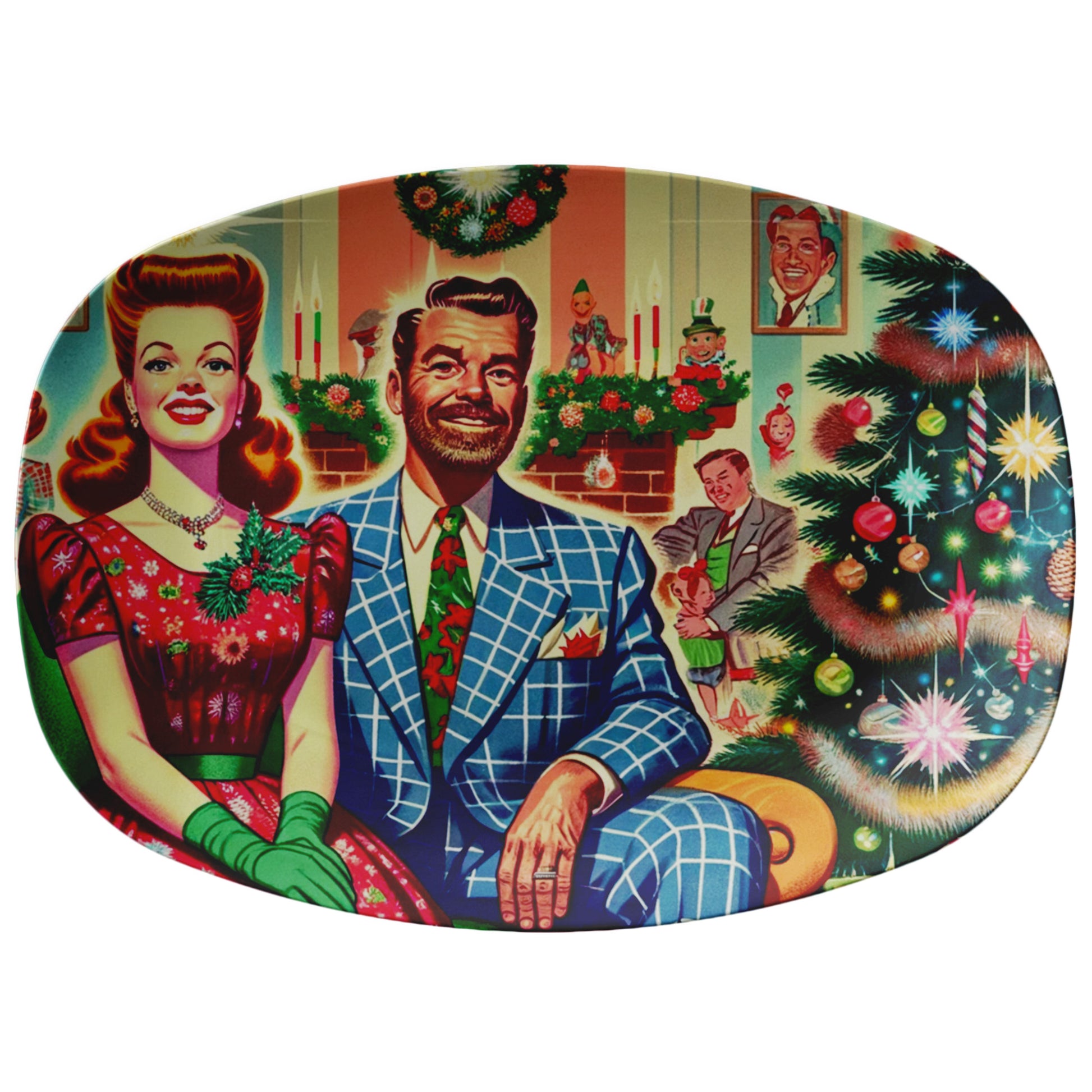 Mid-Century 10x14 Serving Platter Vibrant Franciscan Starburst Kitsch Perfect for Retro Inspired Dining & Entertaining - MRSBYVALLE