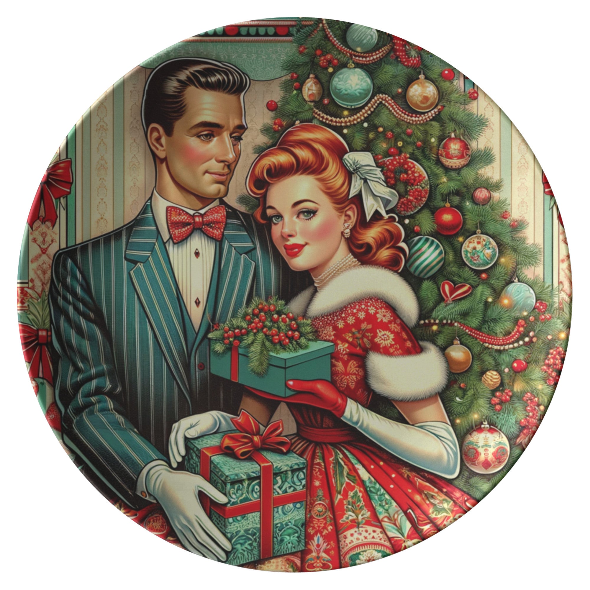 Mid-Century Feast: 10-Inch Plate with Retro Franciscan Starburst & Kitsch Elegance - MRSBYVALLE