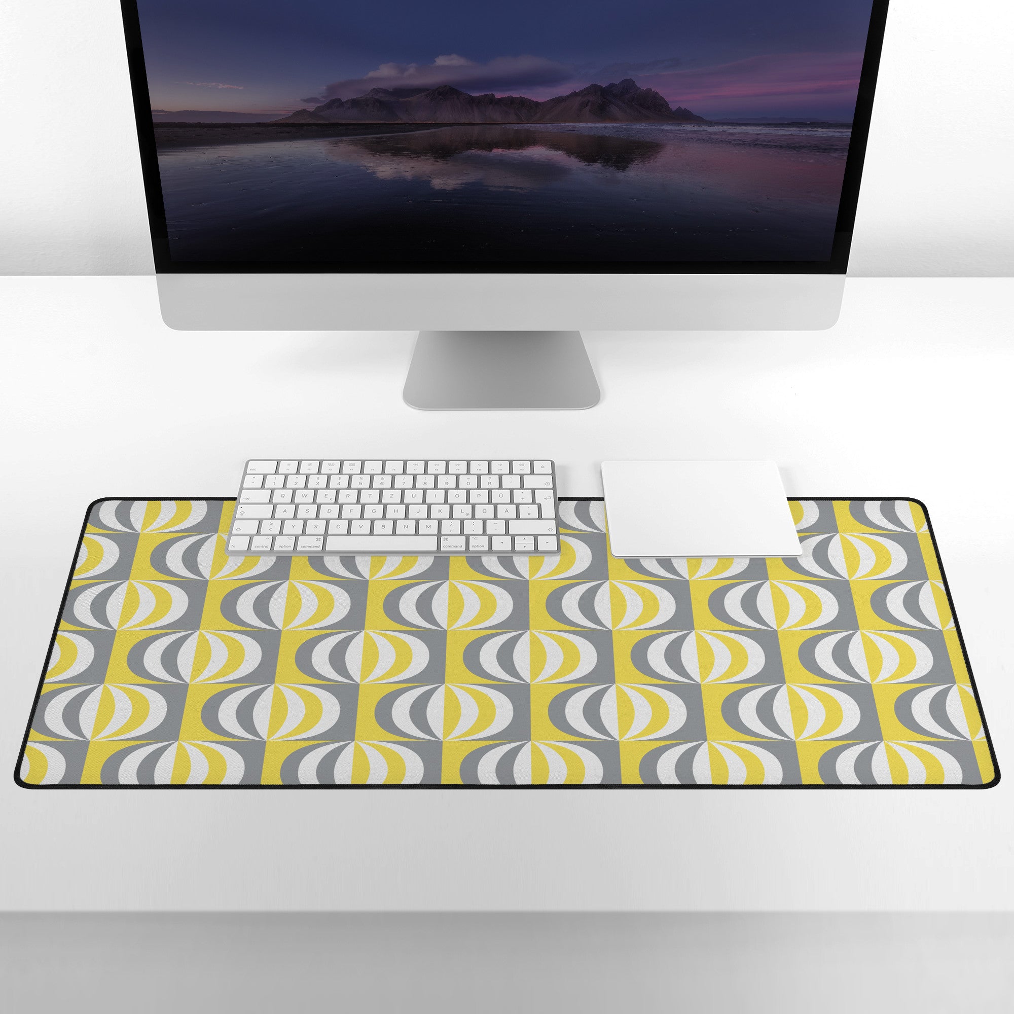 Mid-Century Retro Vintage Extra-Large Desk Mat – 16x32 | Non-Slip Workspace Protector with Stylish Design for Home Office, Gaming & Crafting