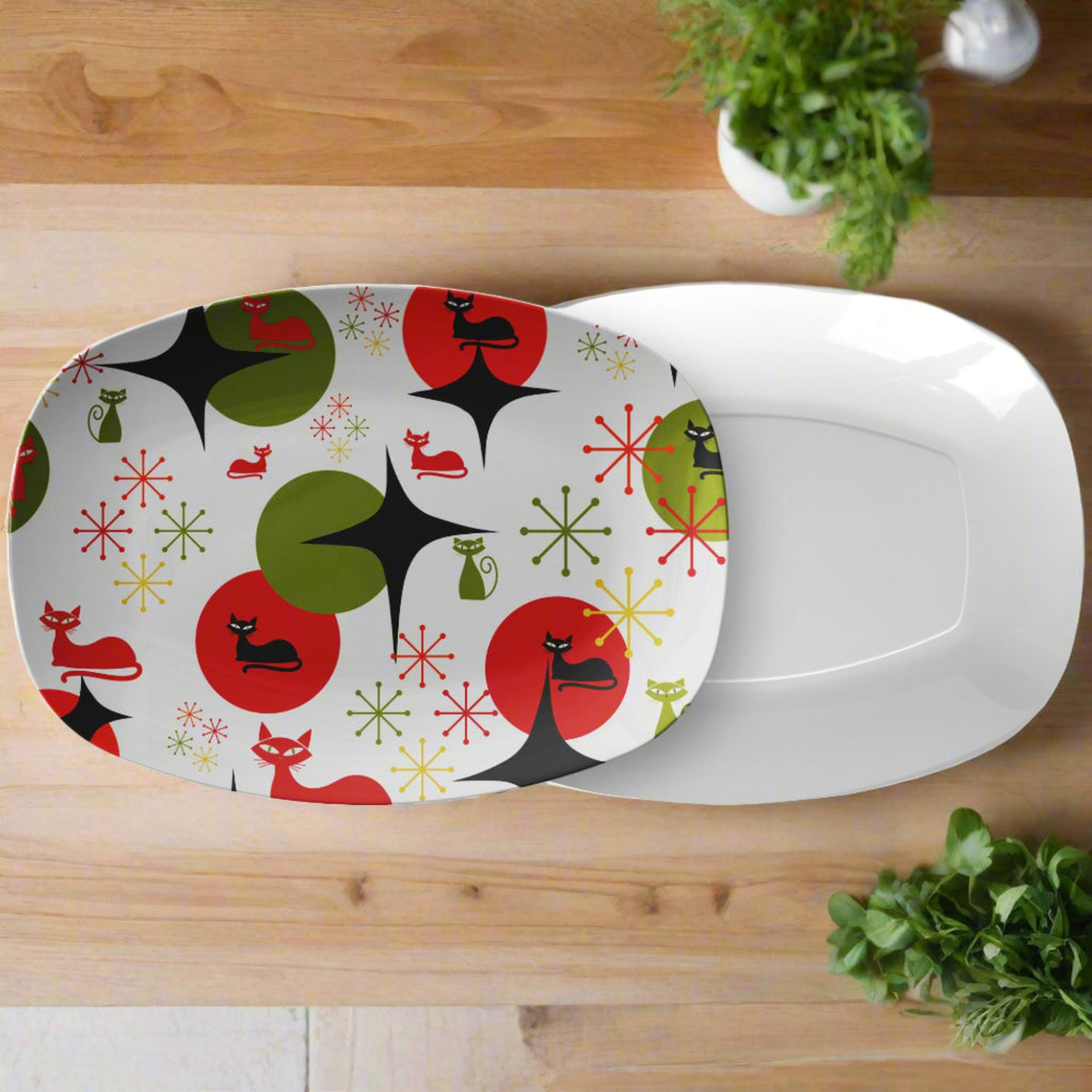 New House Platter Atomic Kitty Mid Century Modern 50's MCM Kitchen Party Platter Housewarming Gift for Mom - MRSBYVALLE