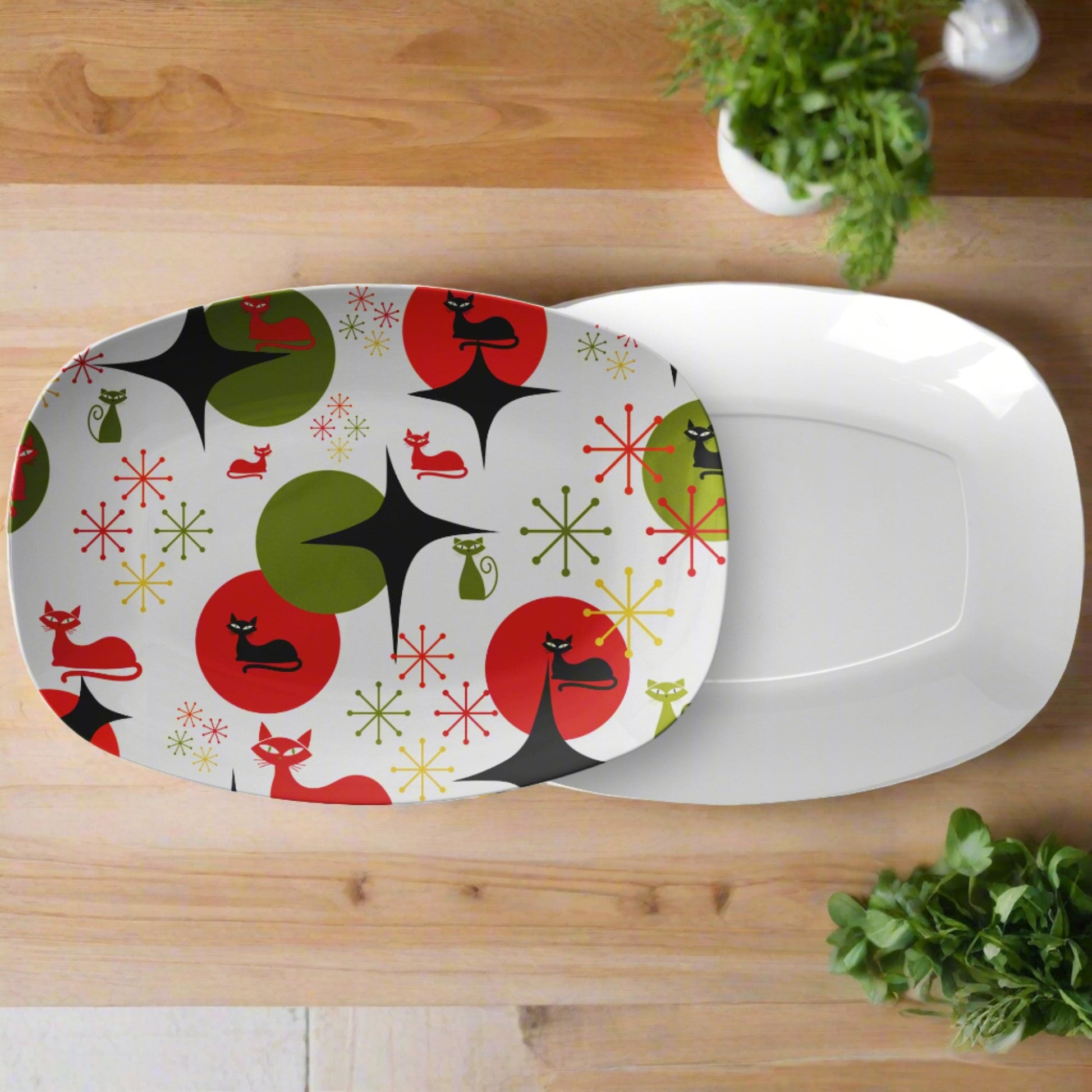 New House Platter Atomic Kitty Mid Century Modern 50's MCM Kitchen Party Platter Housewarming Gift for Mom - MRSBYVALLE