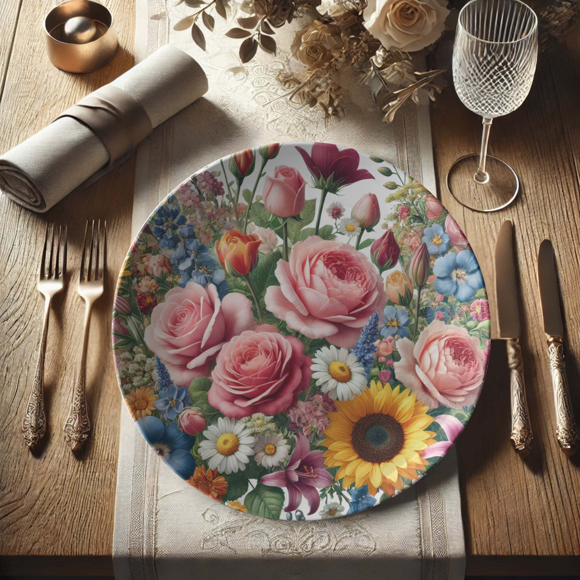 Elegant Watercolor Floral 10-Inch Plate Perfect for Weddings, Bridal Showers, Home Décor, and Special Occasions Durable, Stylish, and Unique Gift Idea - MRSBYVALLE