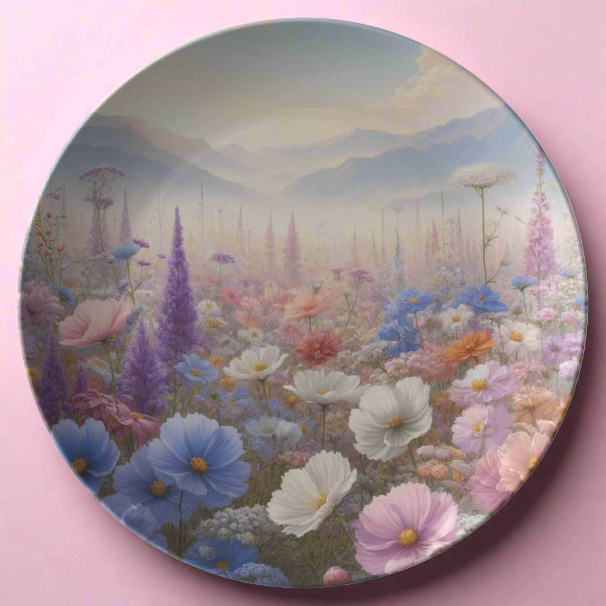 Party Plate Enchanted Garden 10-Inch Collector's Plate Adorned with Exquisite Floral Patterns, Bringing Nature's Elegance to Your Table.