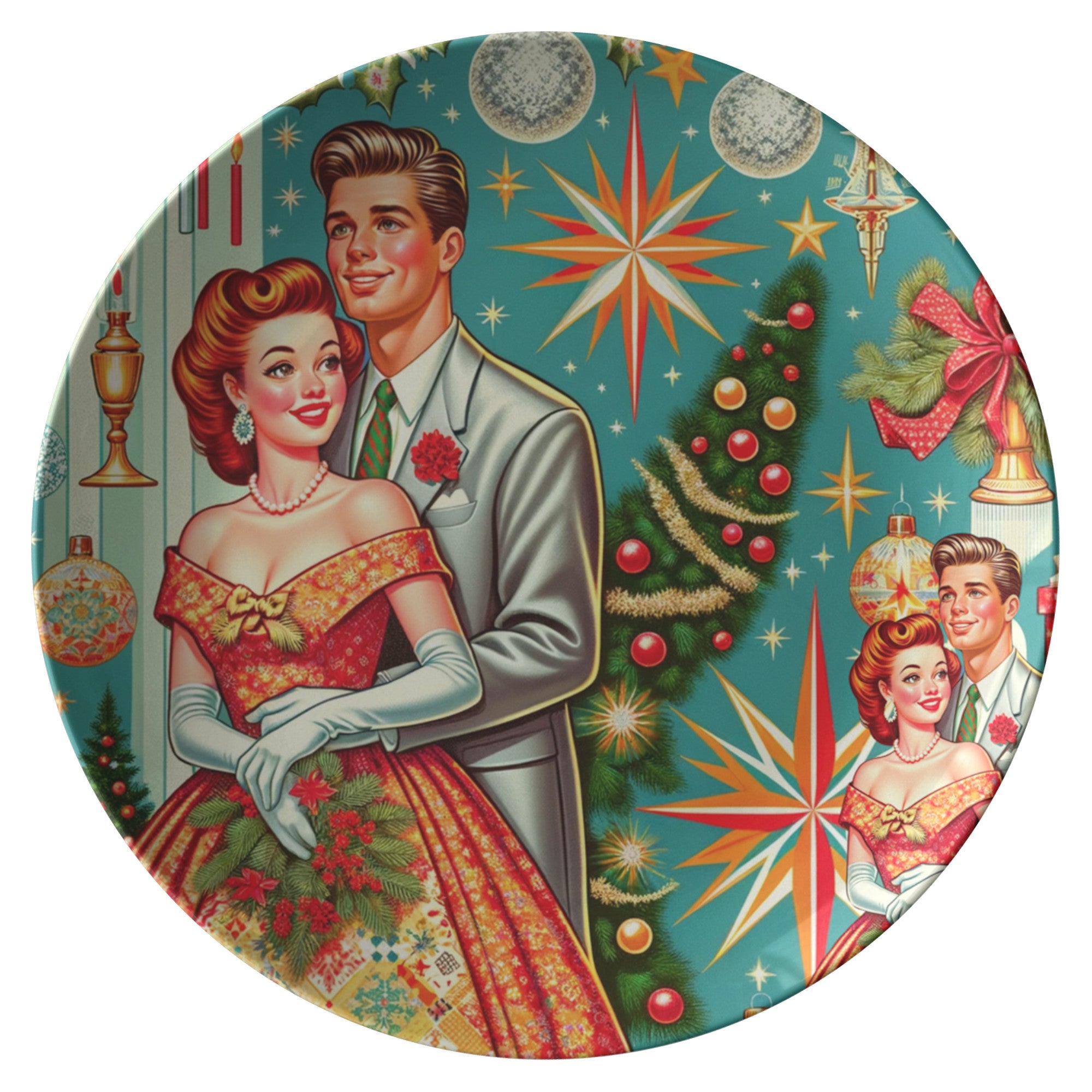 Plate 10-Inch Mid-Century Modern Plate Vibrant Franciscan Starburst  Kitsch  Retro Dining Elegance Plate - MRSBYVALLE