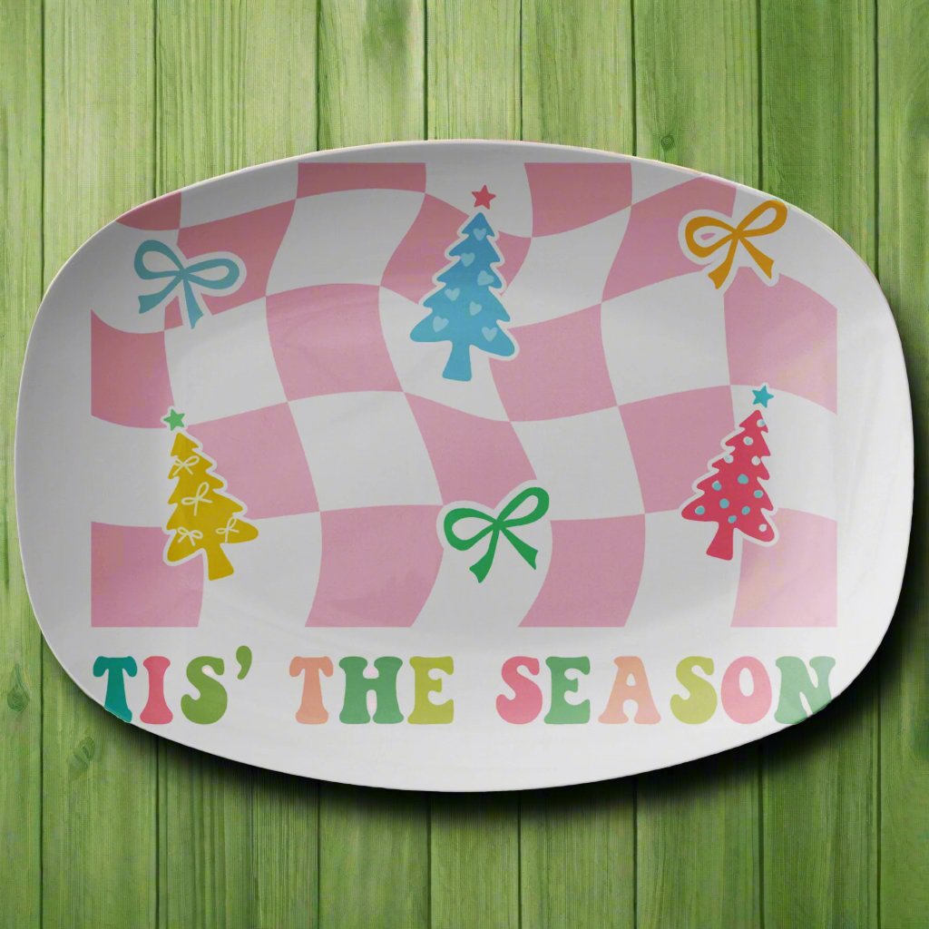 TIS the Season Platter 10x14 Elegant Serving Dish for Thanksgiving, Weddings & Home Decor Handmade Artisan Design, Durable & Stylish - MRSBYVALLE