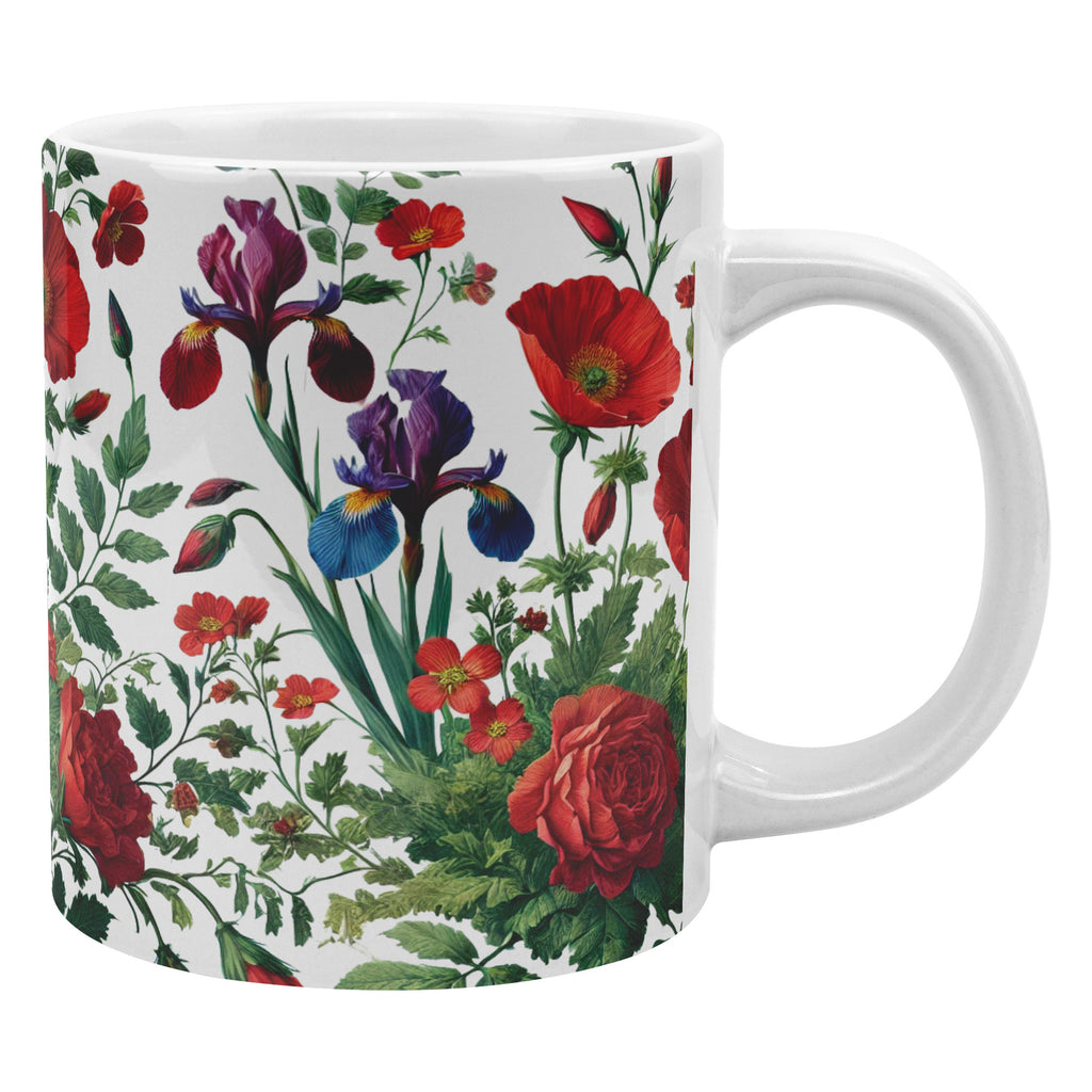 Vibrant Red Flowers 20oz Mug – Perfect for Coffee, Hot Chocolate, or Tea Bold Floral Design for a Cozy, Relaxing Sip Every Time - MRSBYVALLE