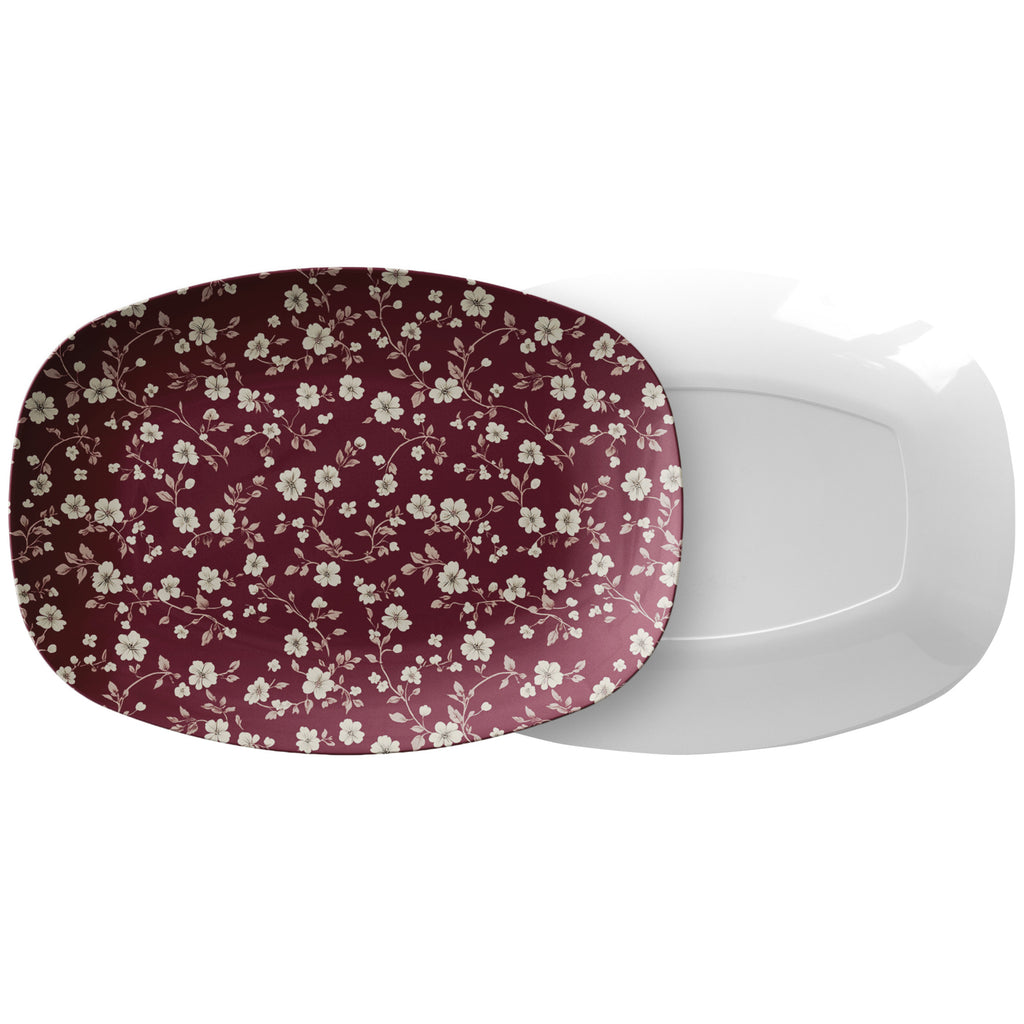 Wildflowers White Floral Platter (10x14) – A Unique Handmade USA Souvenir, Perfect Kitchen Gift & Americana Decor for Travel Enthusiasts & More