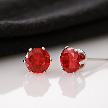 Red Cubic Zirconia Earrings - MRSBYVALLE